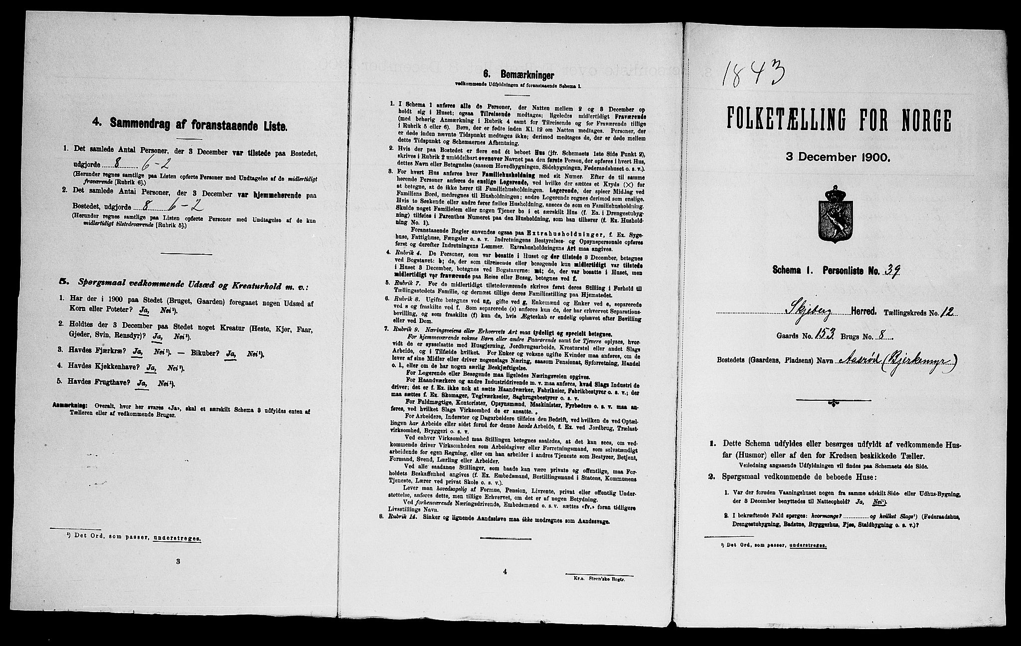 SAO, Folketelling 1900 for 0115 Skjeberg herred, 1900, s. 1523