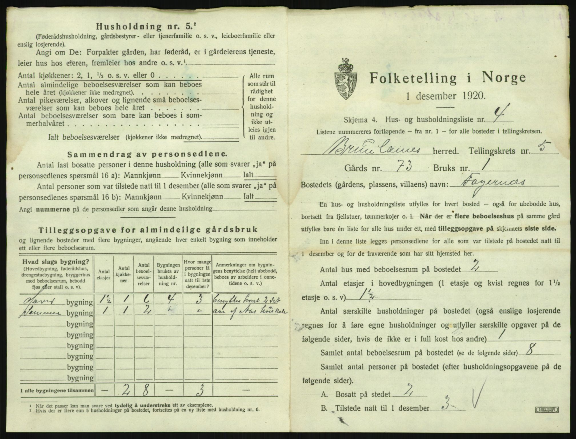 SAKO, Folketelling 1920 for 0726 Brunlanes herred, 1920, s. 827
