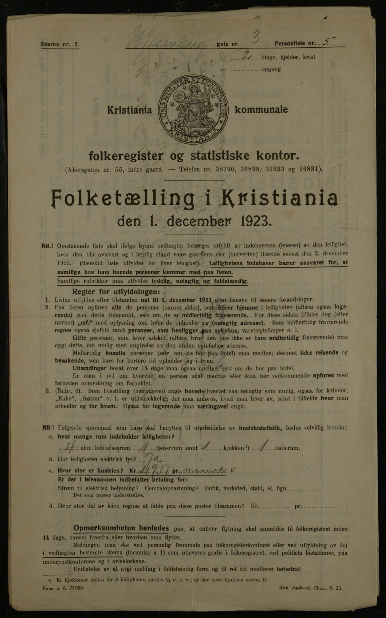 OBA, Kommunal folketelling 1.12.1923 for Kristiania, 1923, s. 22776