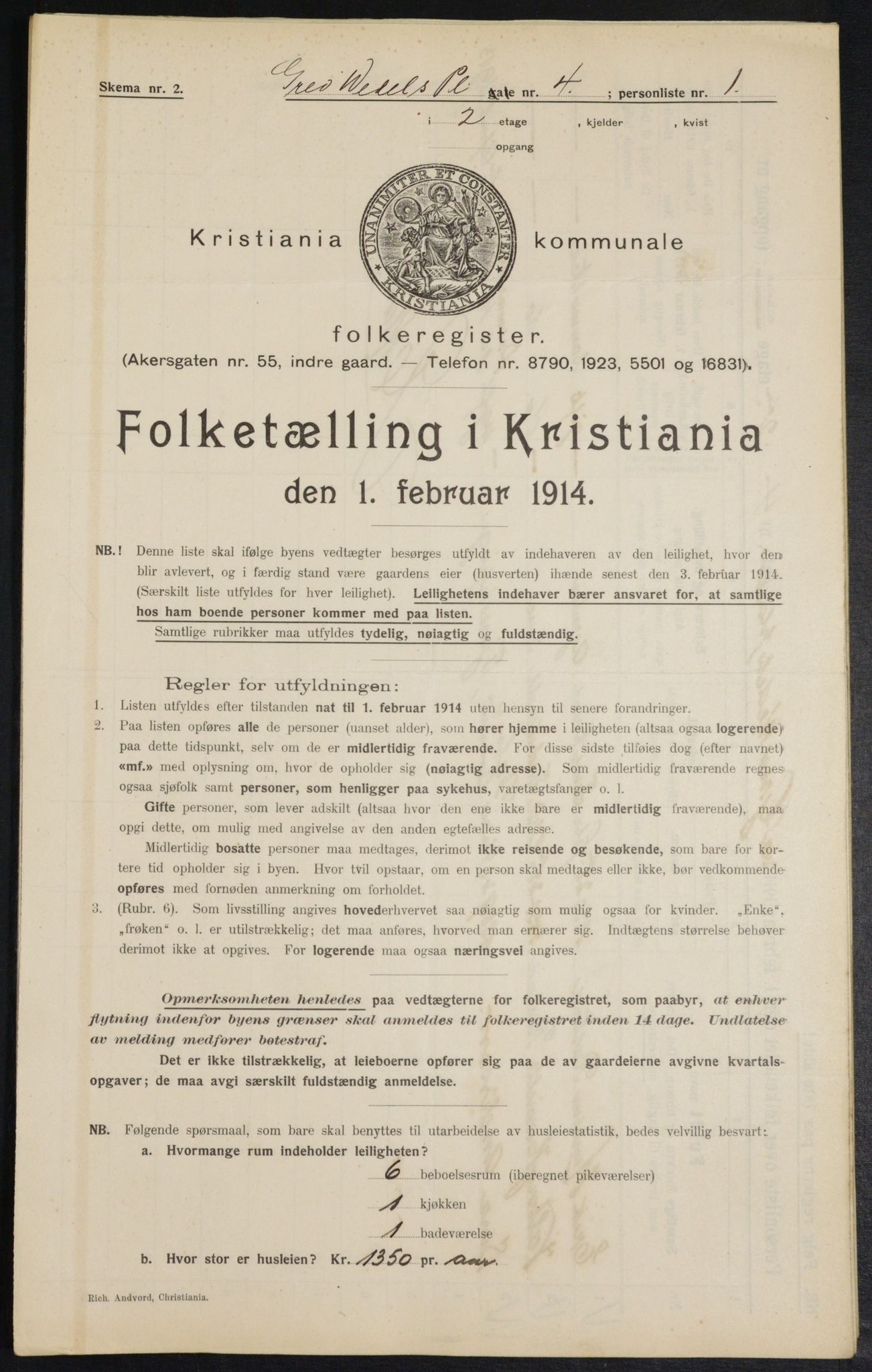 OBA, Kommunal folketelling 1.2.1914 for Kristiania, 1914, s. 30015