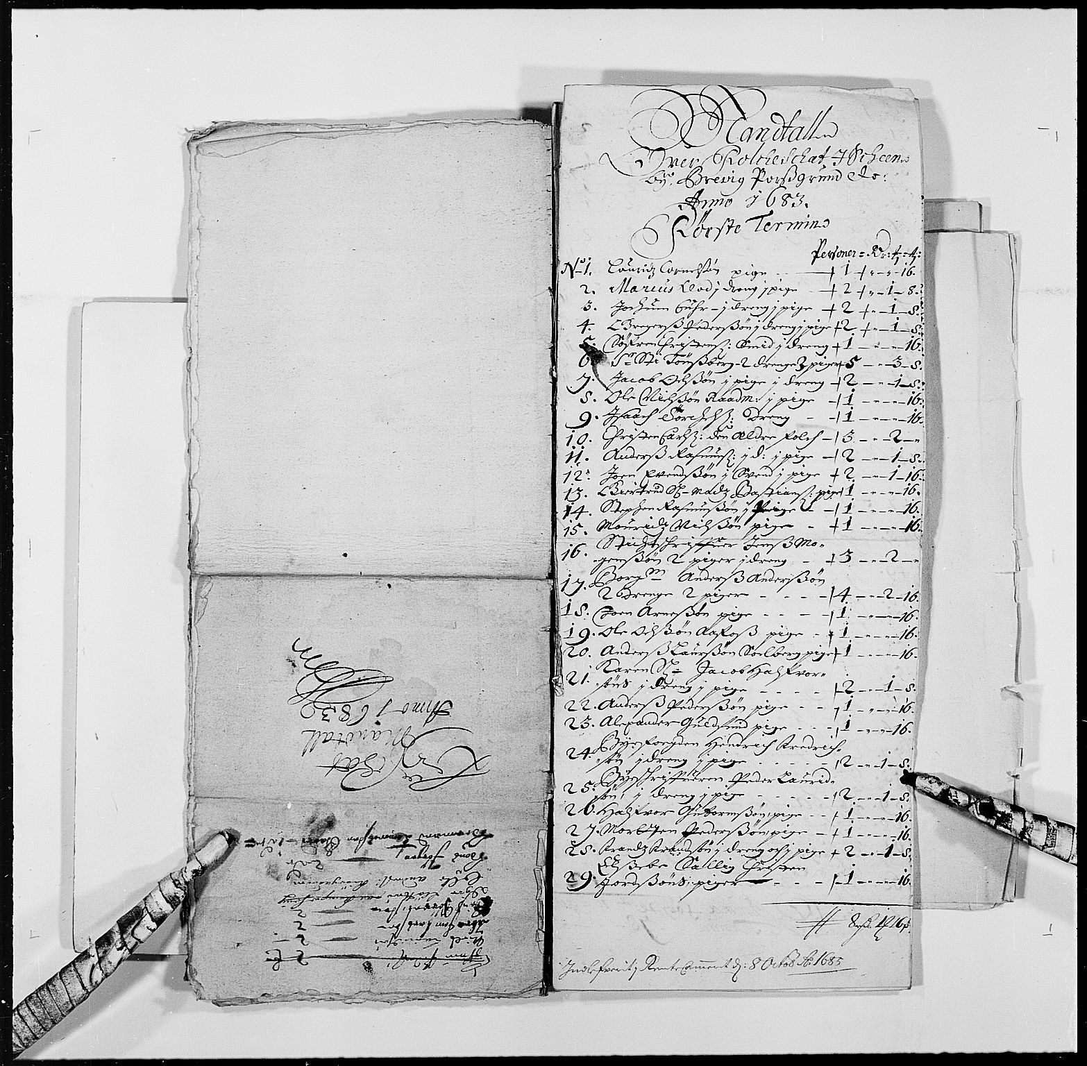 Rentekammeret inntil 1814, Reviderte regnskaper, Byregnskaper, AV/RA-EA-4066/R/Rj/L0193: [J3] Kontribusjonsregnskap (med Langesund, Brevik, Porsgrunn og Kragerø), 1663-1691, s. 165