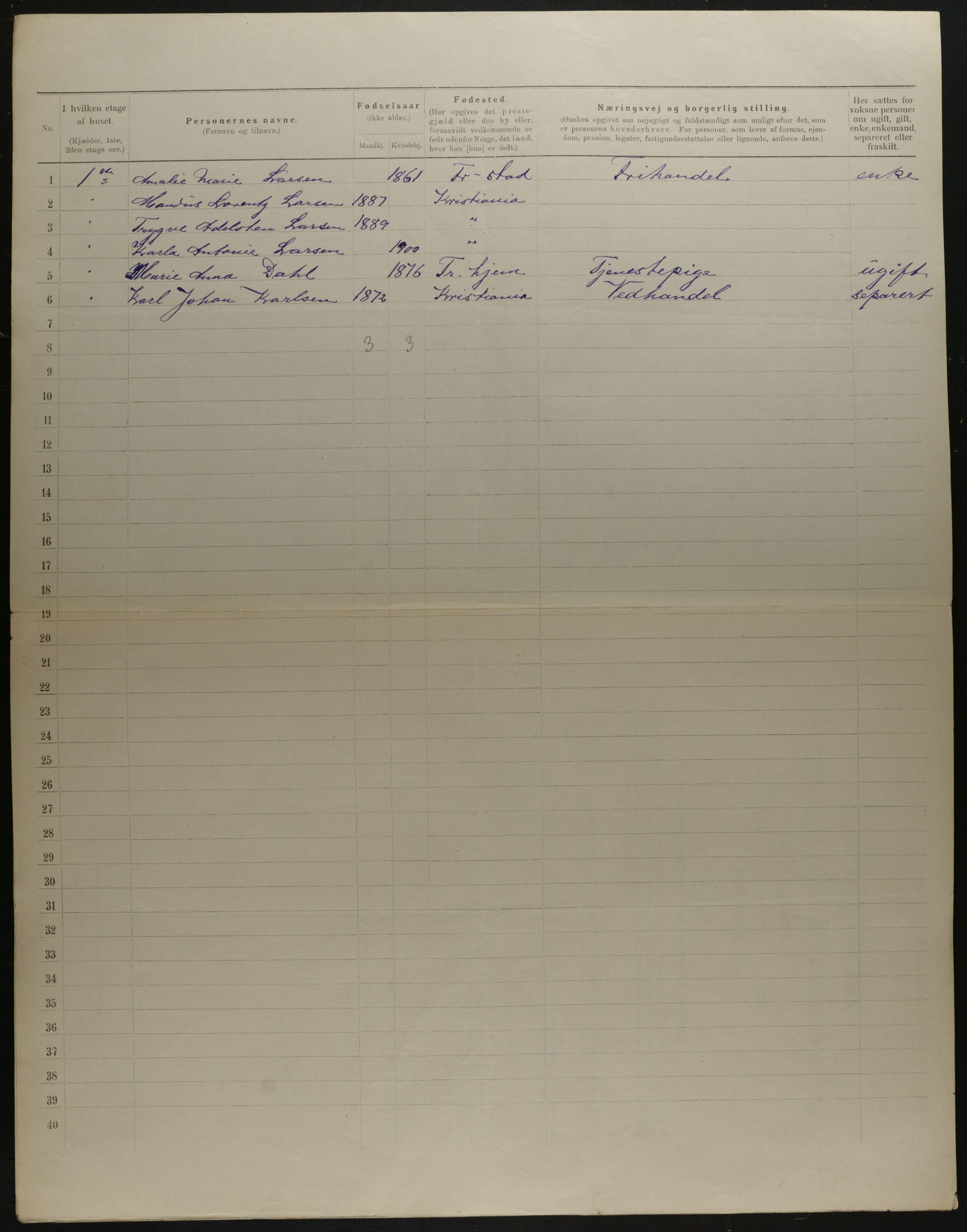 OBA, Kommunal folketelling 31.12.1901 for Kristiania kjøpstad, 1901, s. 19036