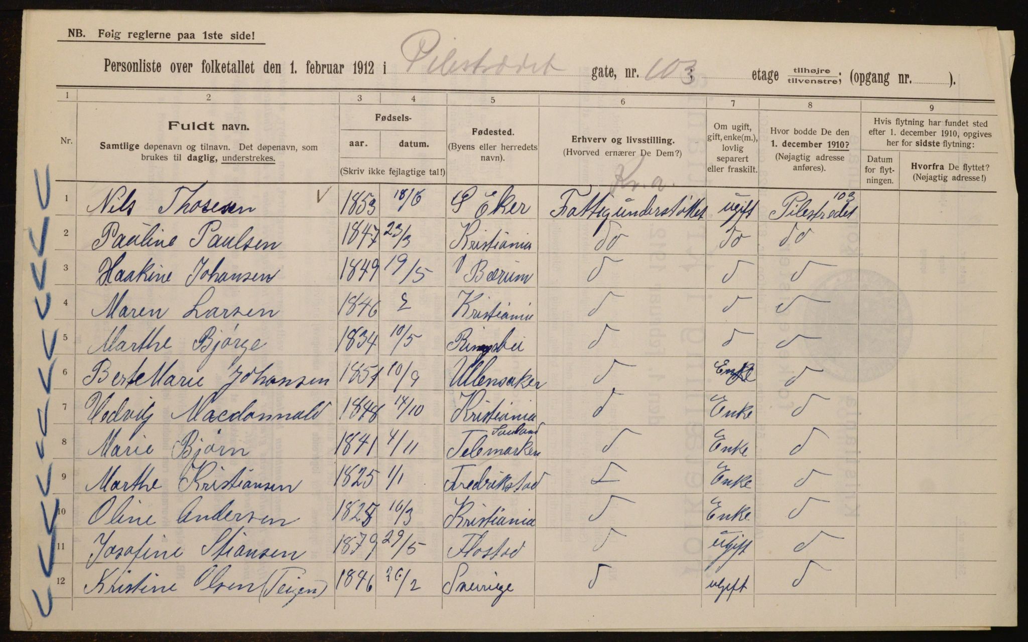 OBA, Kommunal folketelling 1.2.1912 for Kristiania, 1912, s. 80726