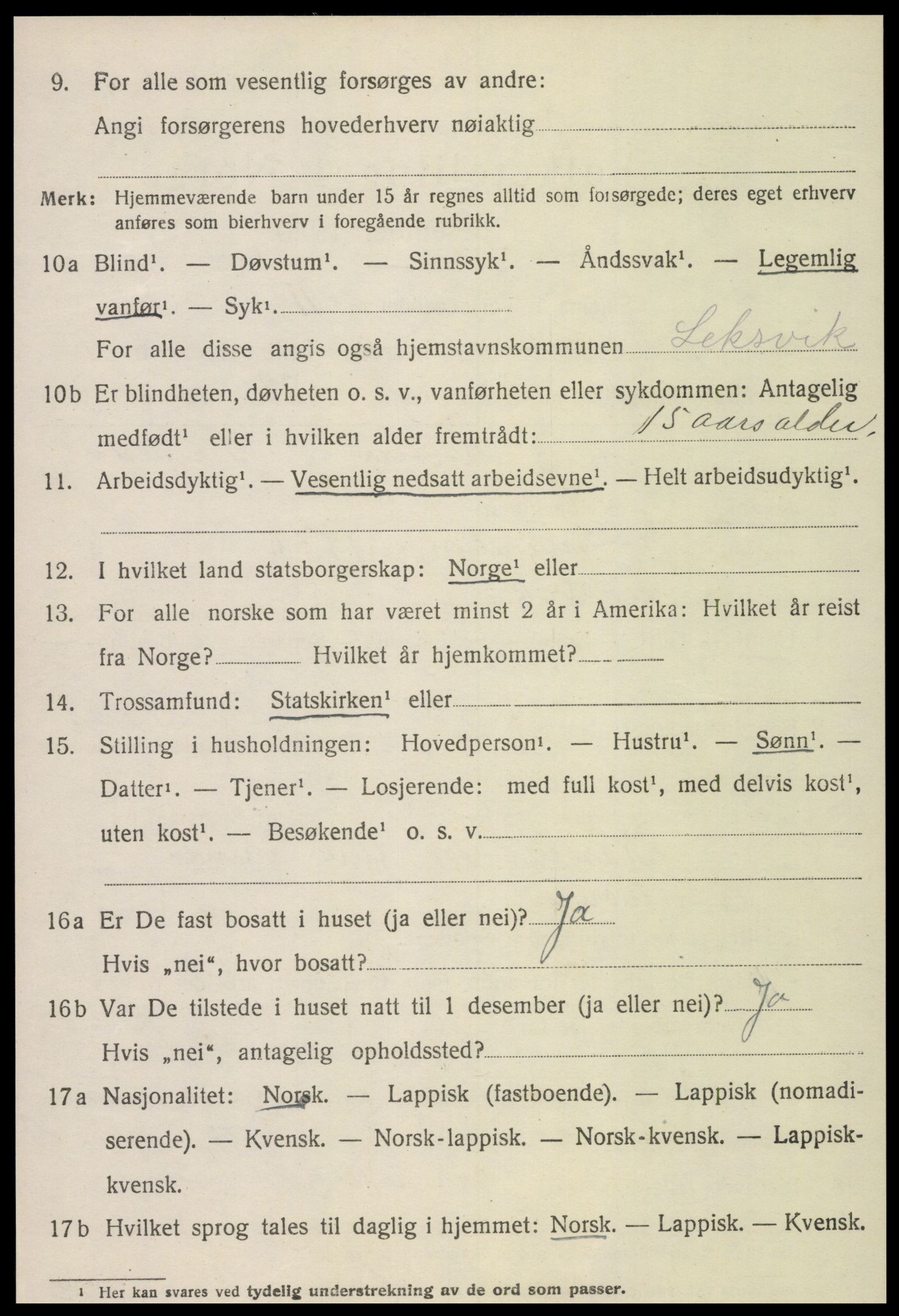 SAT, Folketelling 1920 for 1718 Leksvik herred, 1920, s. 4401