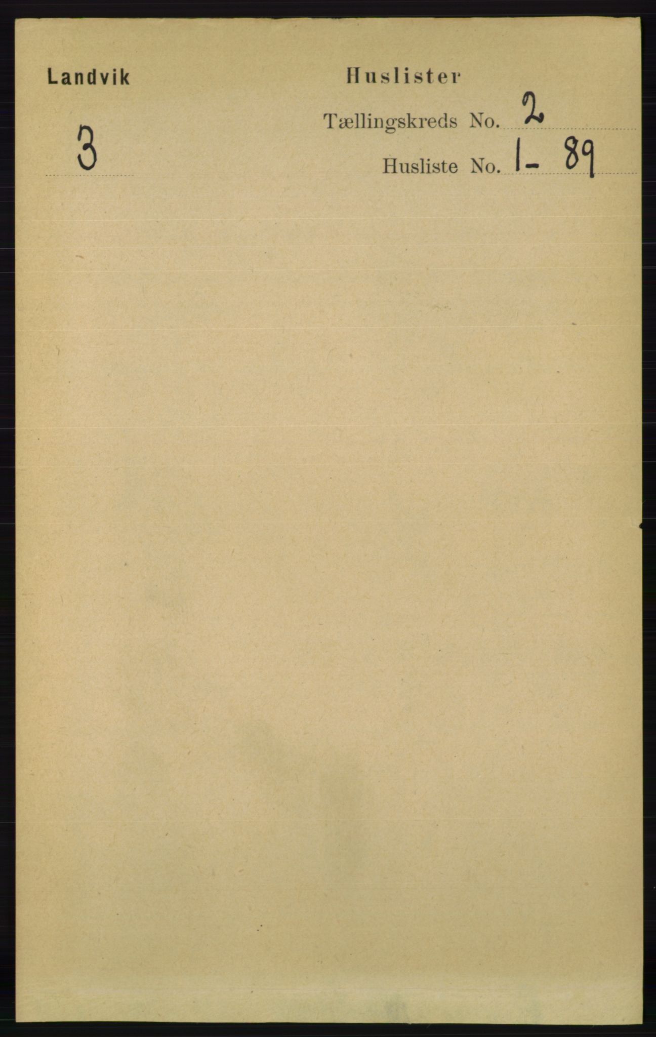 RA, Folketelling 1891 for 0924 Landvik herred, 1891, s. 242