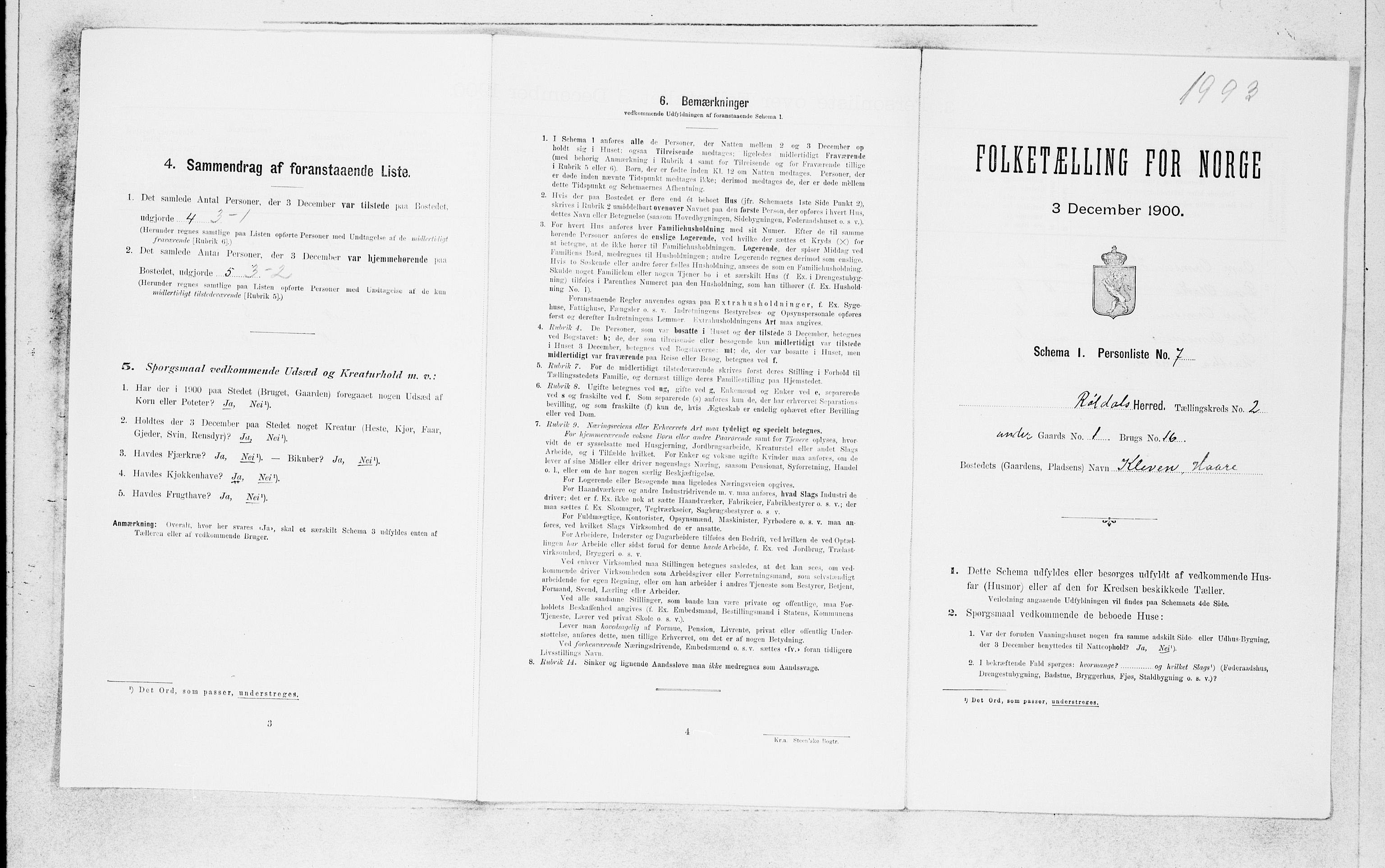 SAB, Folketelling 1900 for 1229 Røldal herred, 1900, s. 209