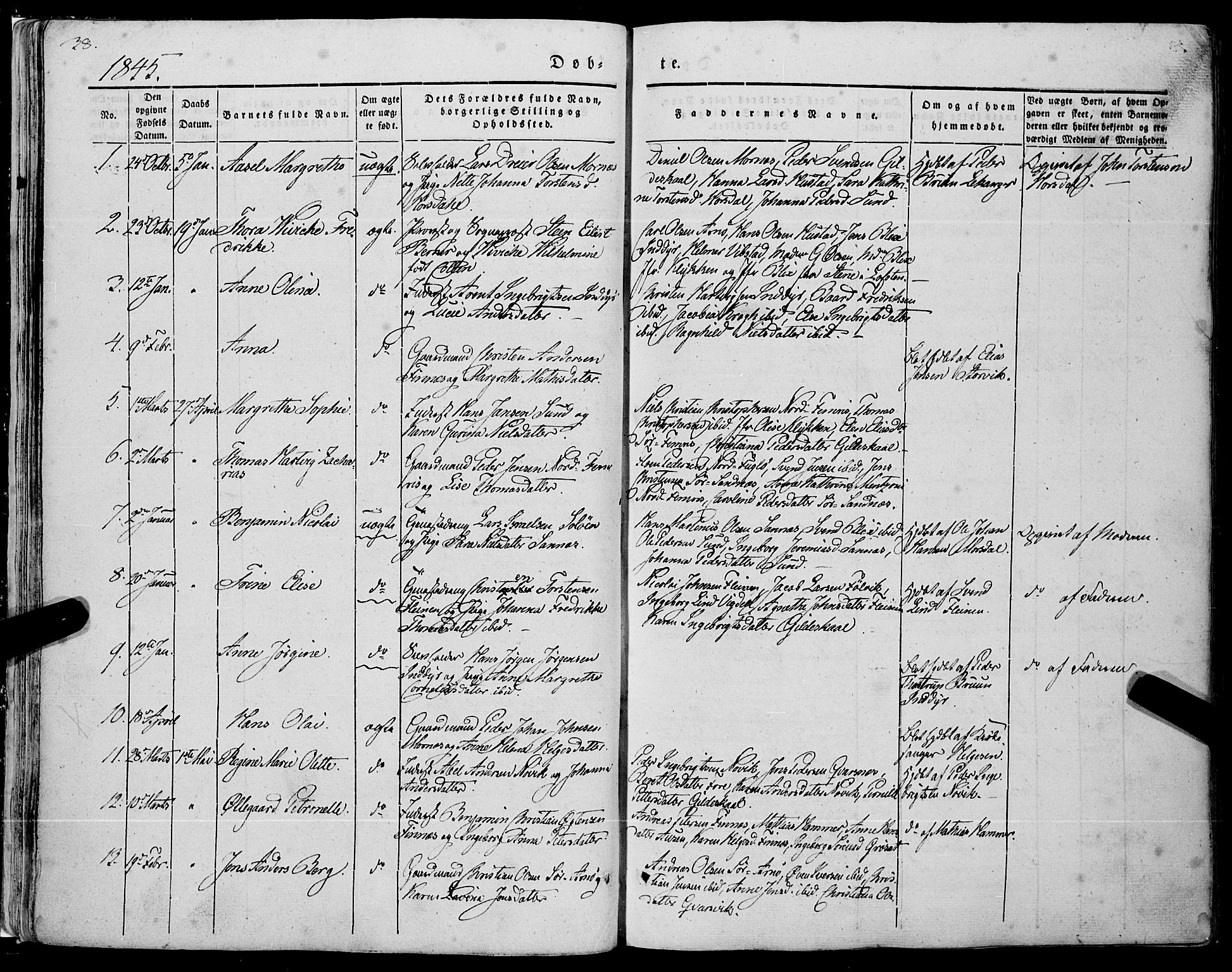 Ministerialprotokoller, klokkerbøker og fødselsregistre - Nordland, SAT/A-1459/805/L0097: Ministerialbok nr. 805A04, 1837-1861, s. 38