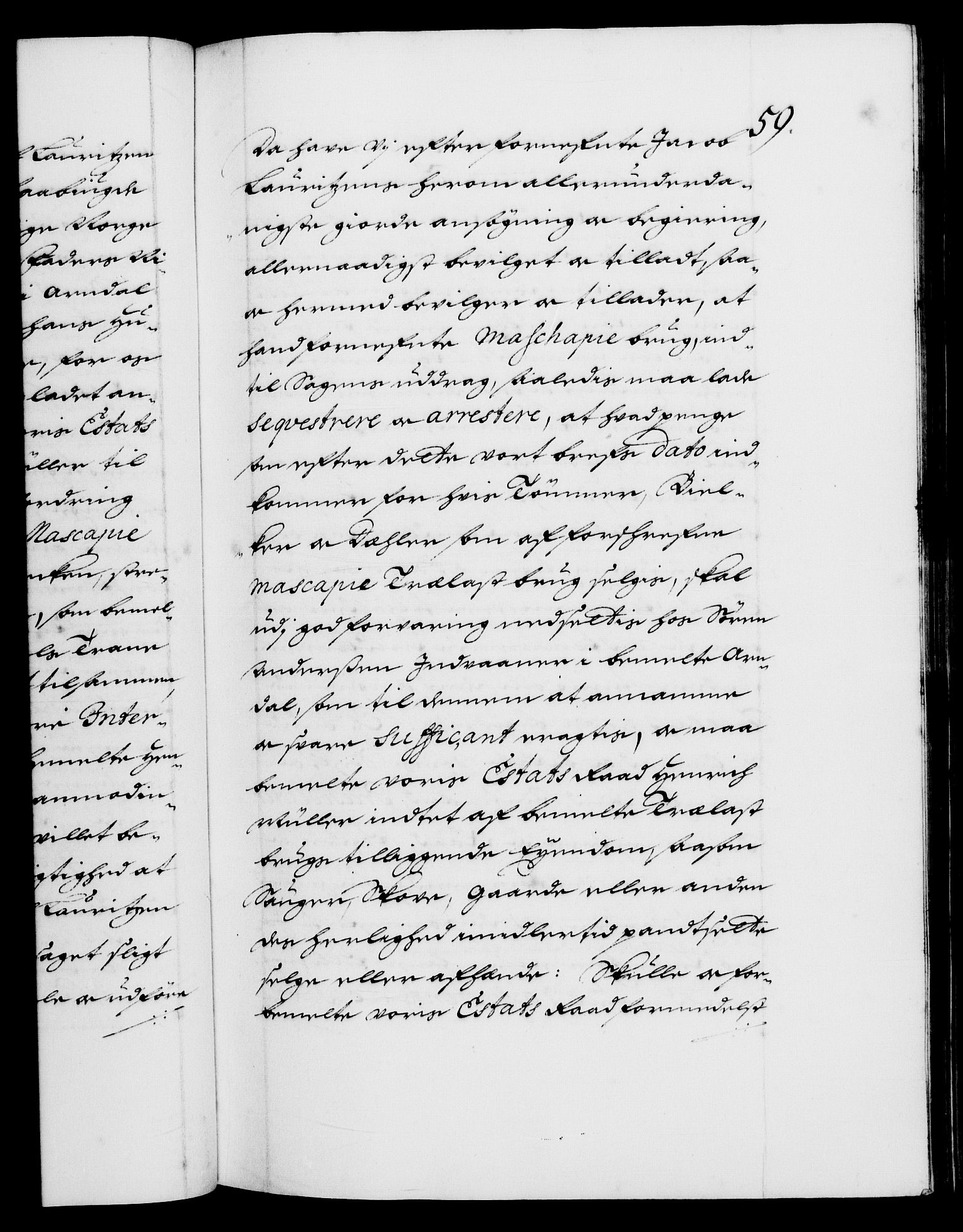 Danske Kanselli 1572-1799, AV/RA-EA-3023/F/Fc/Fca/Fcaa/L0014: Norske registre (mikrofilm), 1685-1687, s. 59a