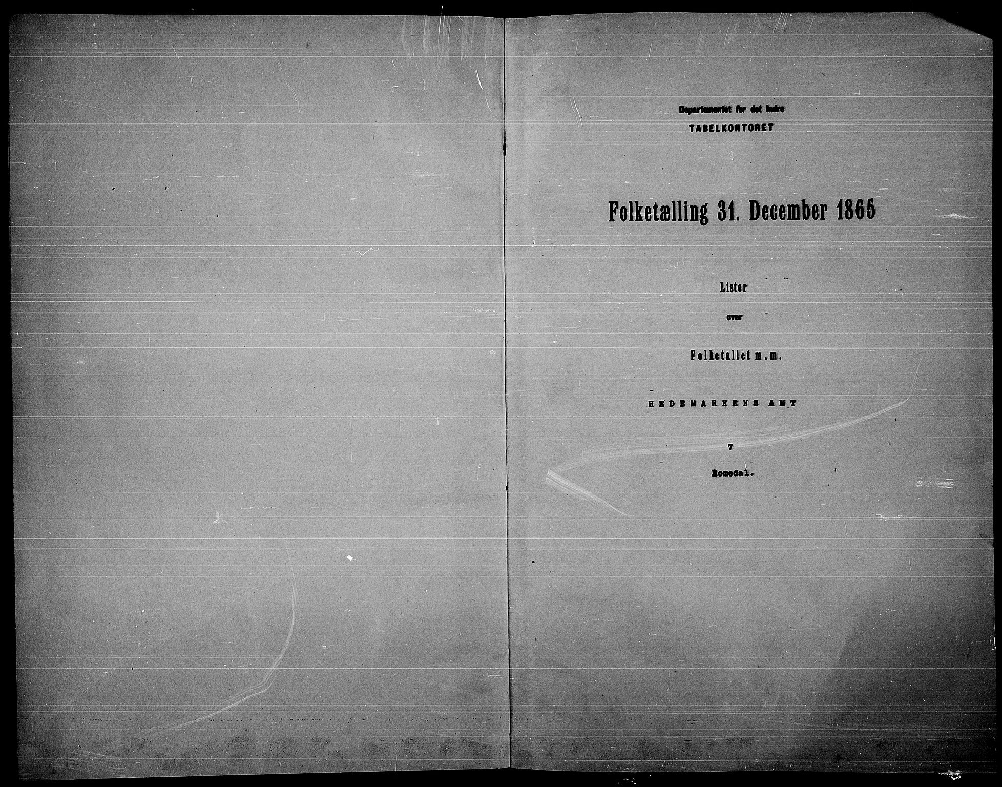 RA, Folketelling 1865 for 0416P Romedal prestegjeld, 1865, s. 3
