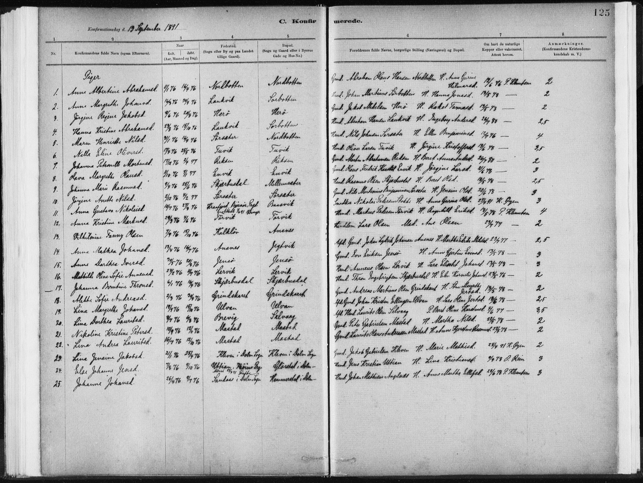 Ministerialprotokoller, klokkerbøker og fødselsregistre - Sør-Trøndelag, SAT/A-1456/637/L0558: Ministerialbok nr. 637A01, 1882-1899, s. 125