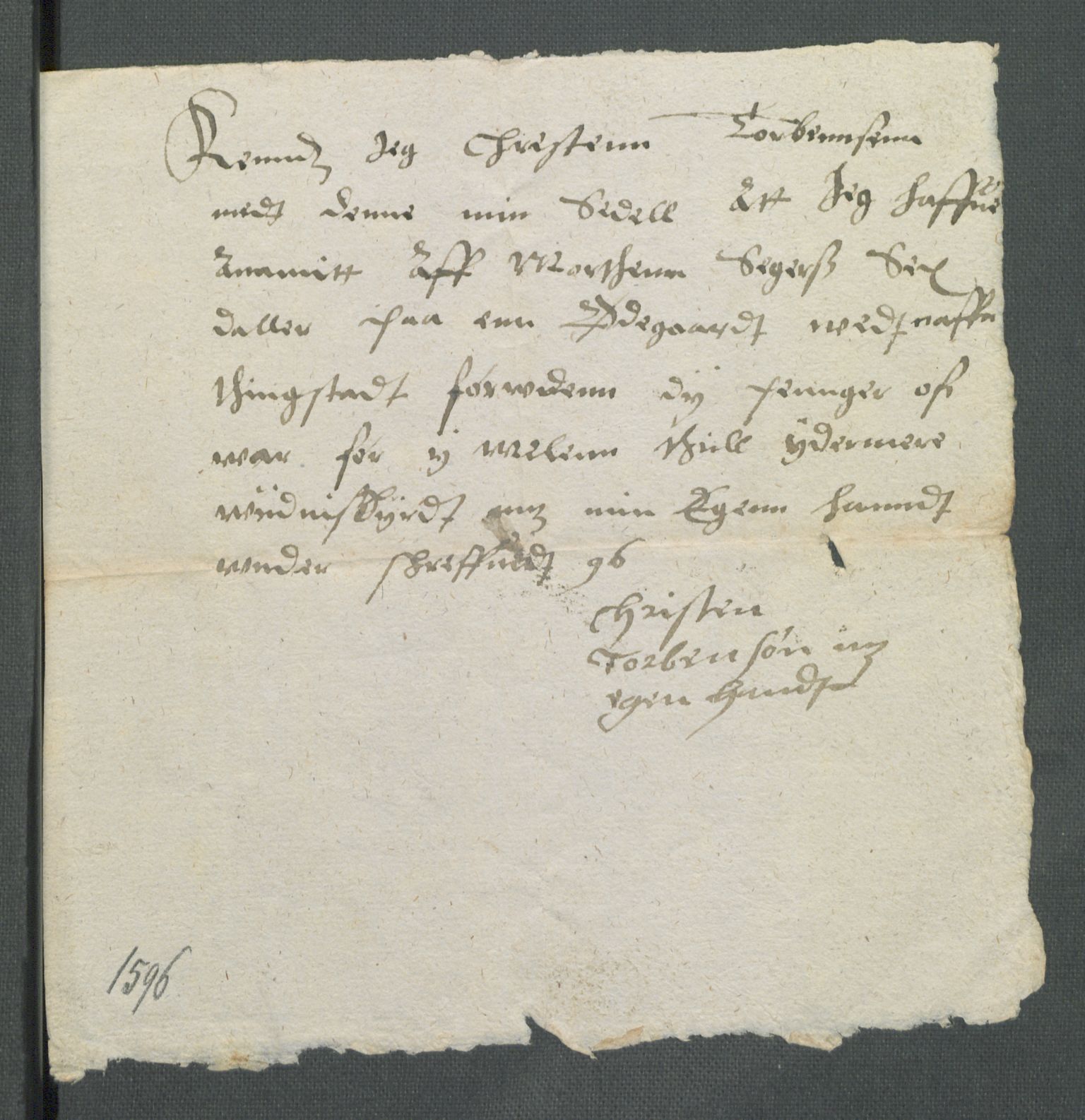 Riksarkivets diplomsamling, AV/RA-EA-5965/F02/L0102: Dokumenter, 1596, s. 45