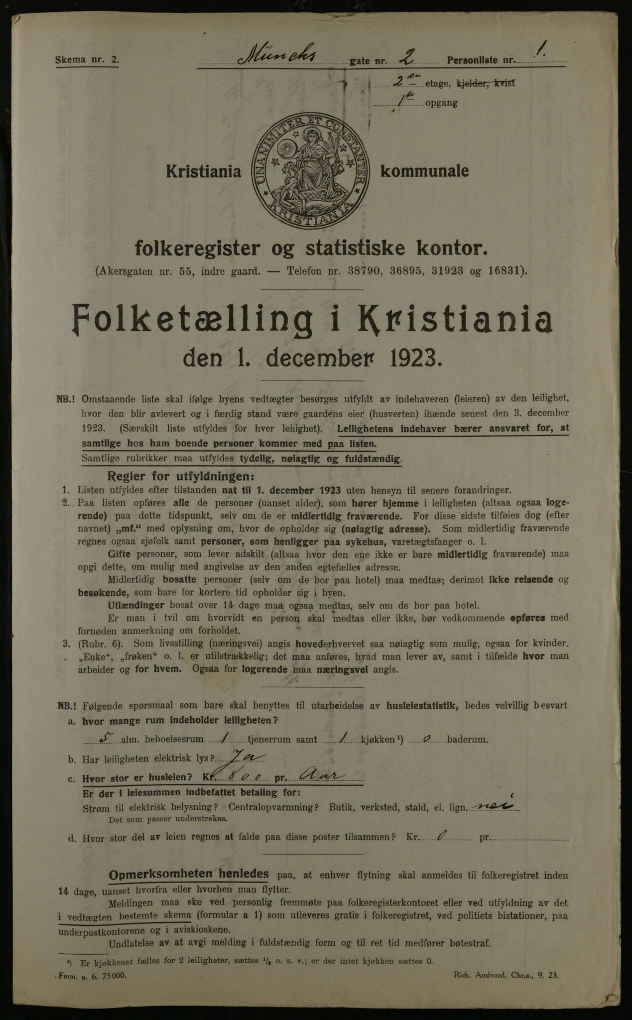 OBA, Kommunal folketelling 1.12.1923 for Kristiania, 1923, s. 73588