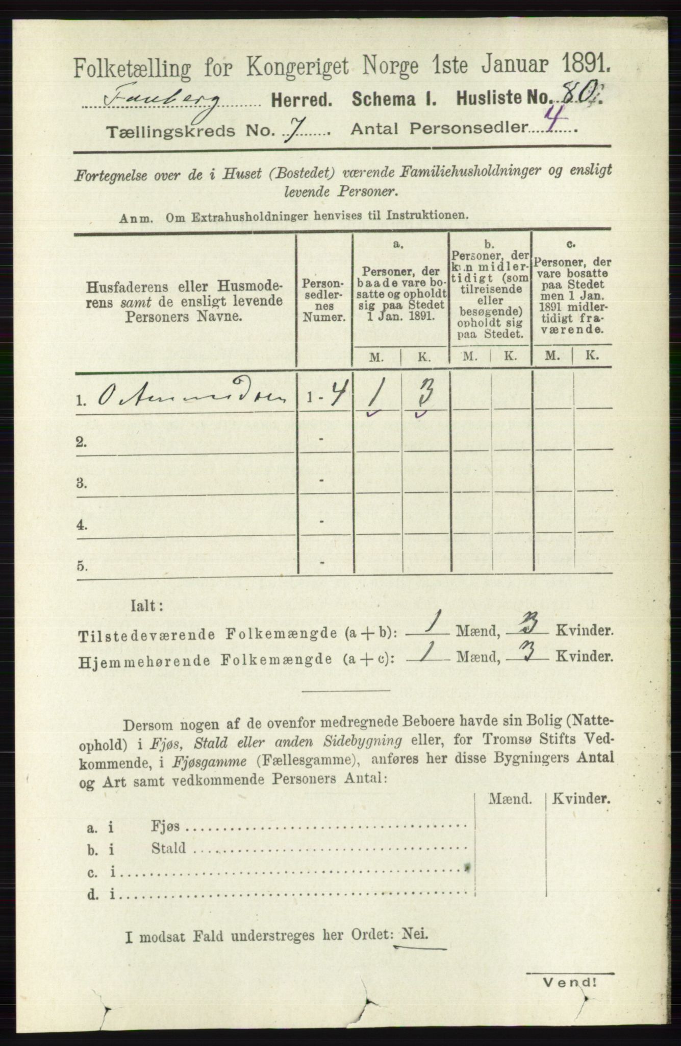 RA, Folketelling 1891 for 0524 Fåberg herred, 1891, s. 2768