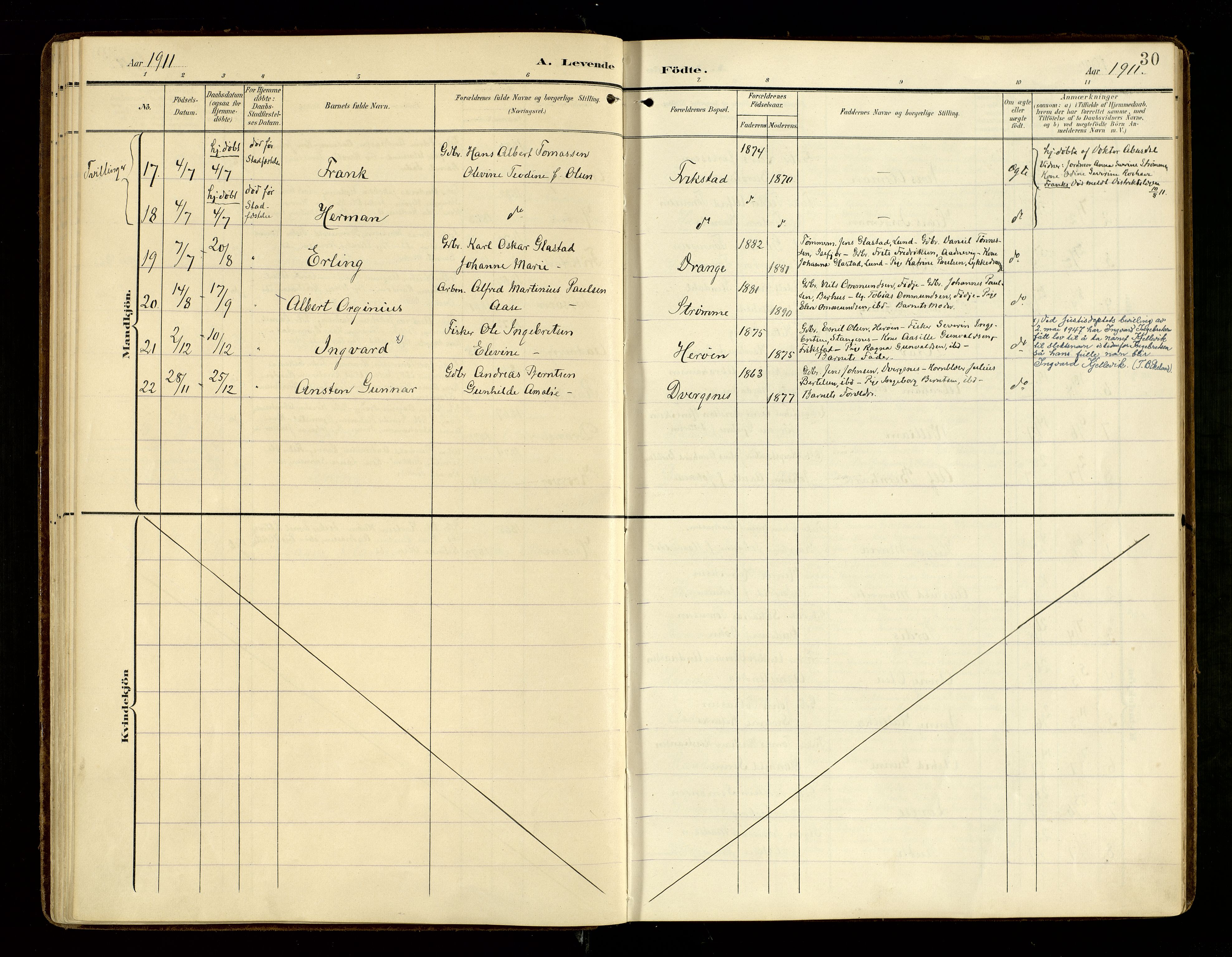 Oddernes sokneprestkontor, AV/SAK-1111-0033/F/Fa/Fab/L0003: Ministerialbok nr. A 3, 1903-1916, s. 30