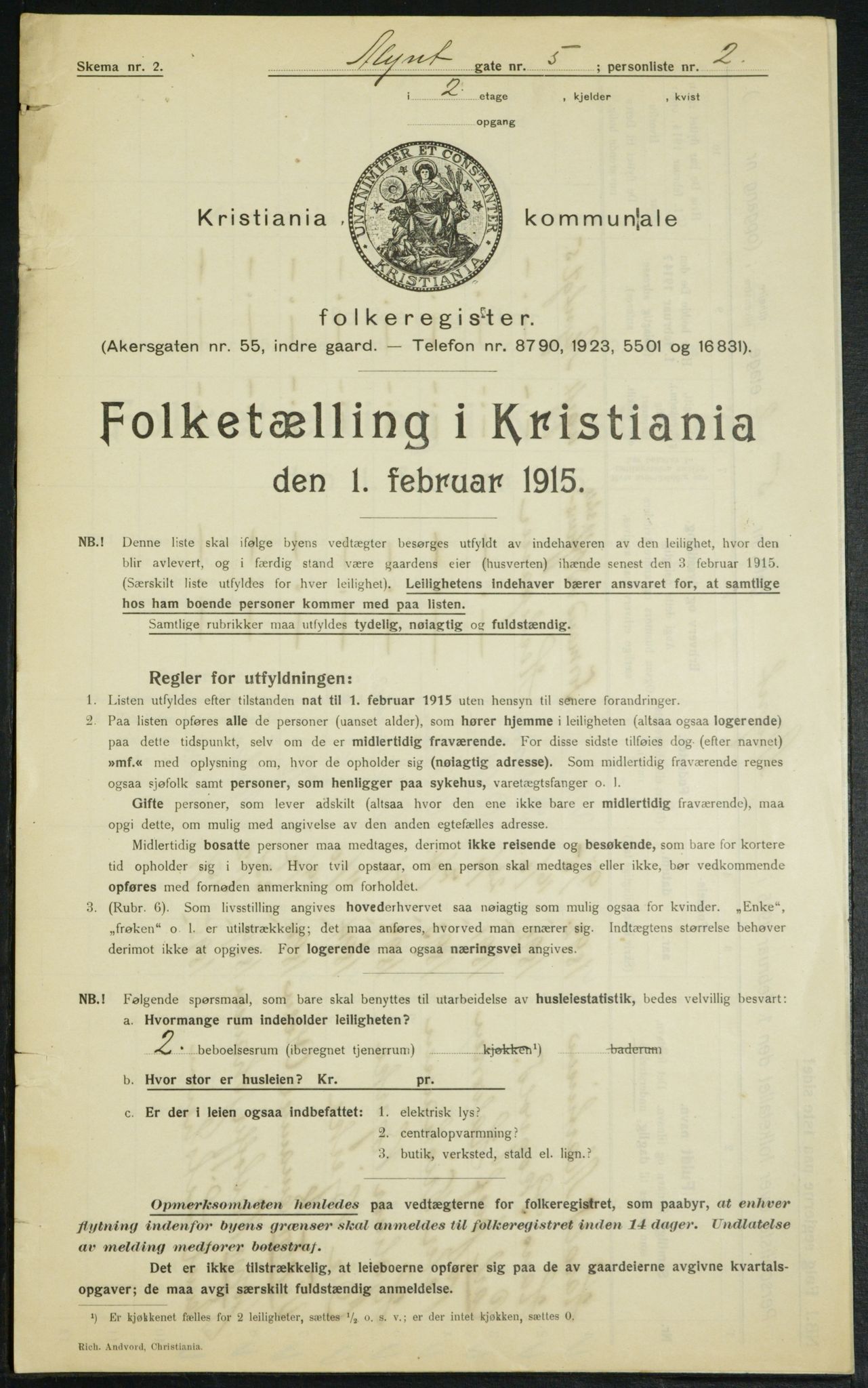 OBA, Kommunal folketelling 1.2.1915 for Kristiania, 1915, s. 67843