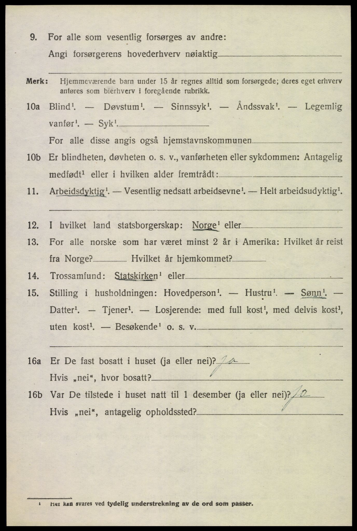 SAK, Folketelling 1920 for 1012 Oddernes herred, 1920, s. 3330