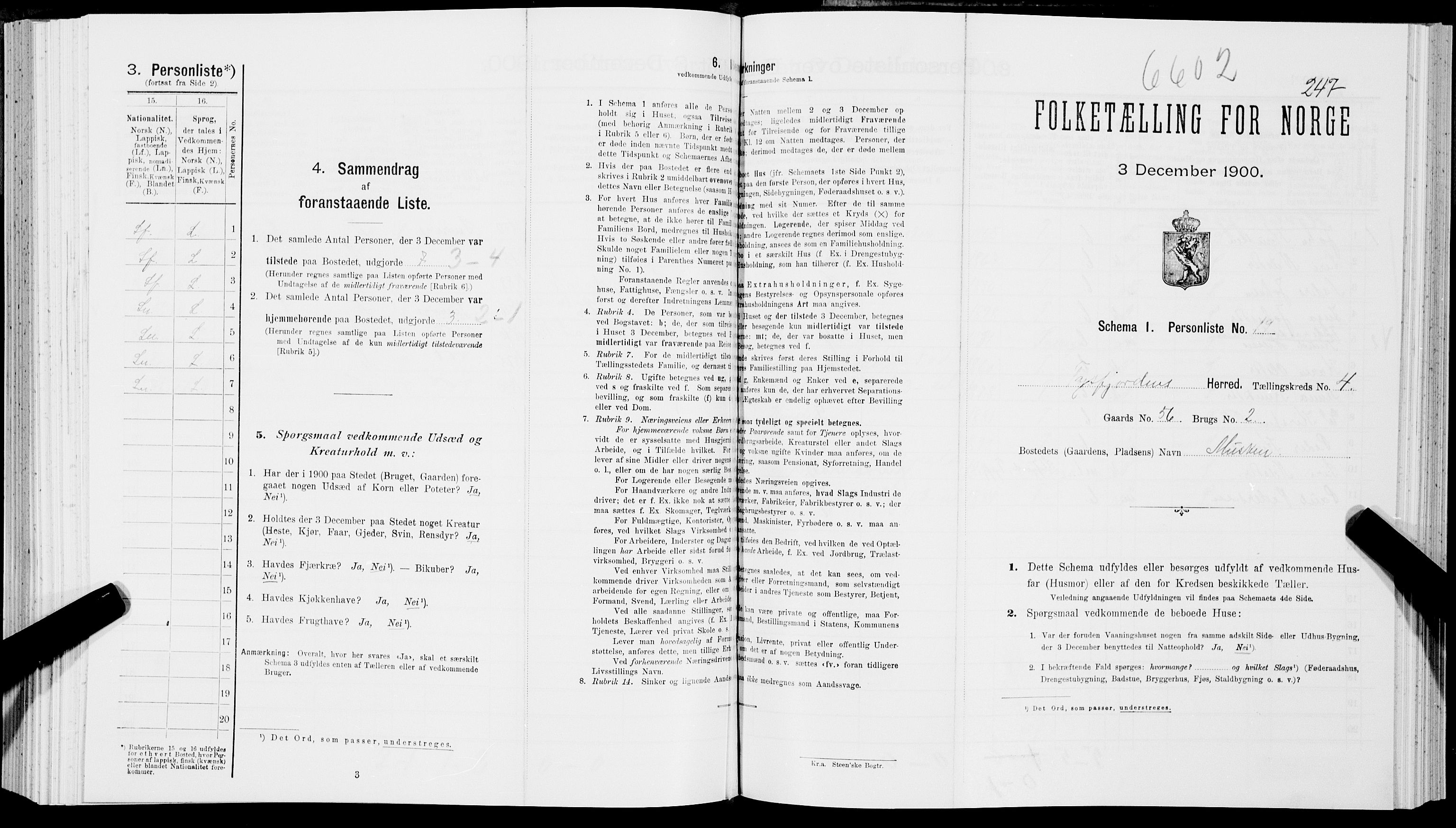SAT, Folketelling 1900 for 1850 Tysfjord herred, 1900, s. 543