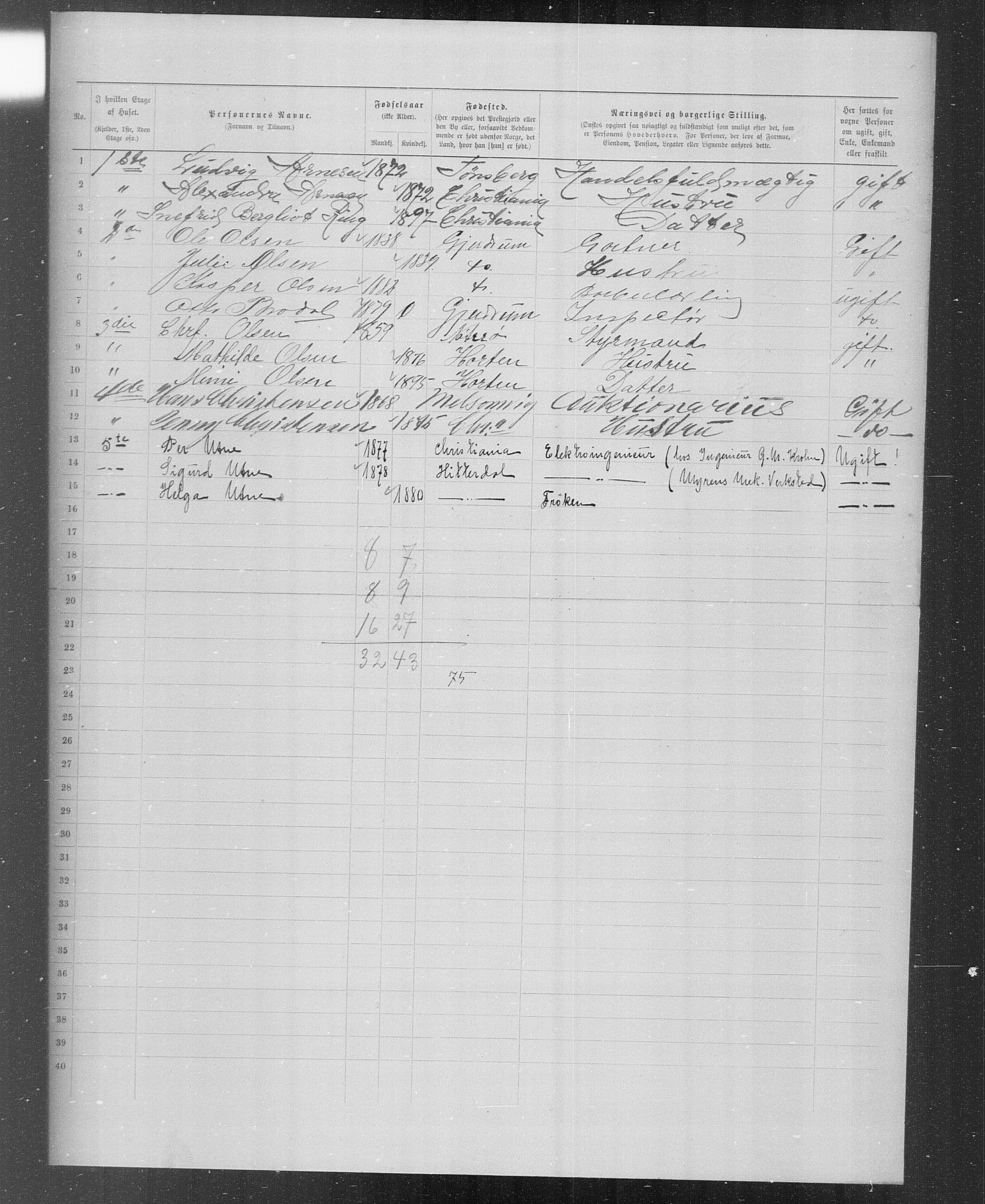 OBA, Kommunal folketelling 31.12.1899 for Kristiania kjøpstad, 1899, s. 4575