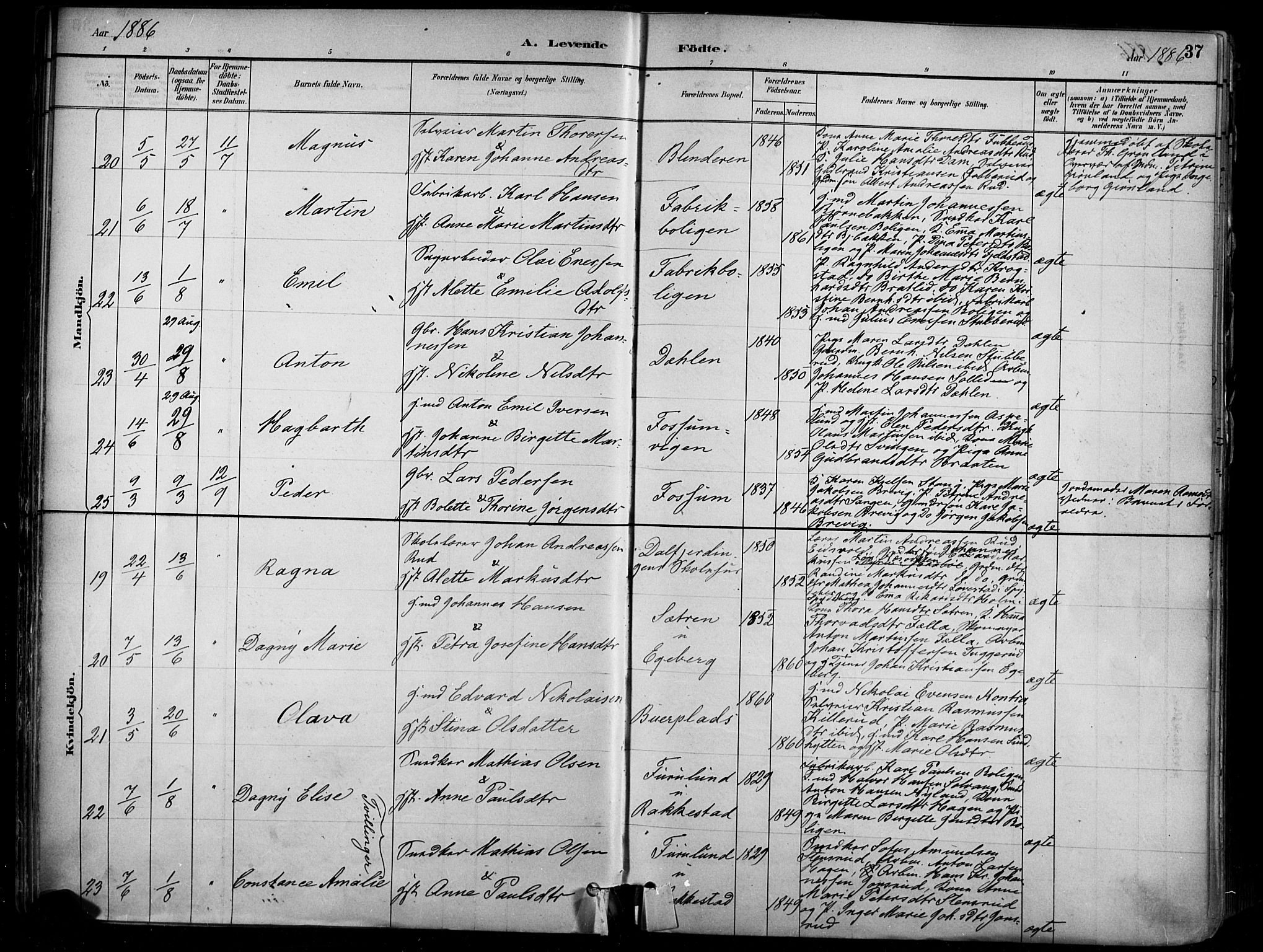Enebakk prestekontor Kirkebøker, AV/SAO-A-10171c/F/Fa/L0016: Ministerialbok nr. I 16, 1883-1898, s. 37
