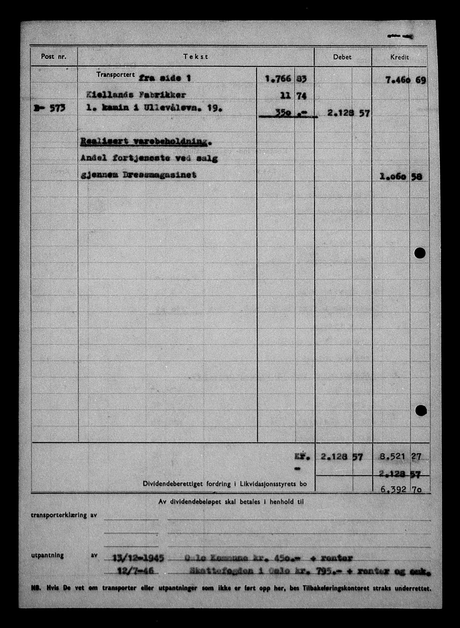 Justisdepartementet, Tilbakeføringskontoret for inndratte formuer, AV/RA-S-1564/H/Hc/Hcc/L0919: --, 1945-1947, s. 431