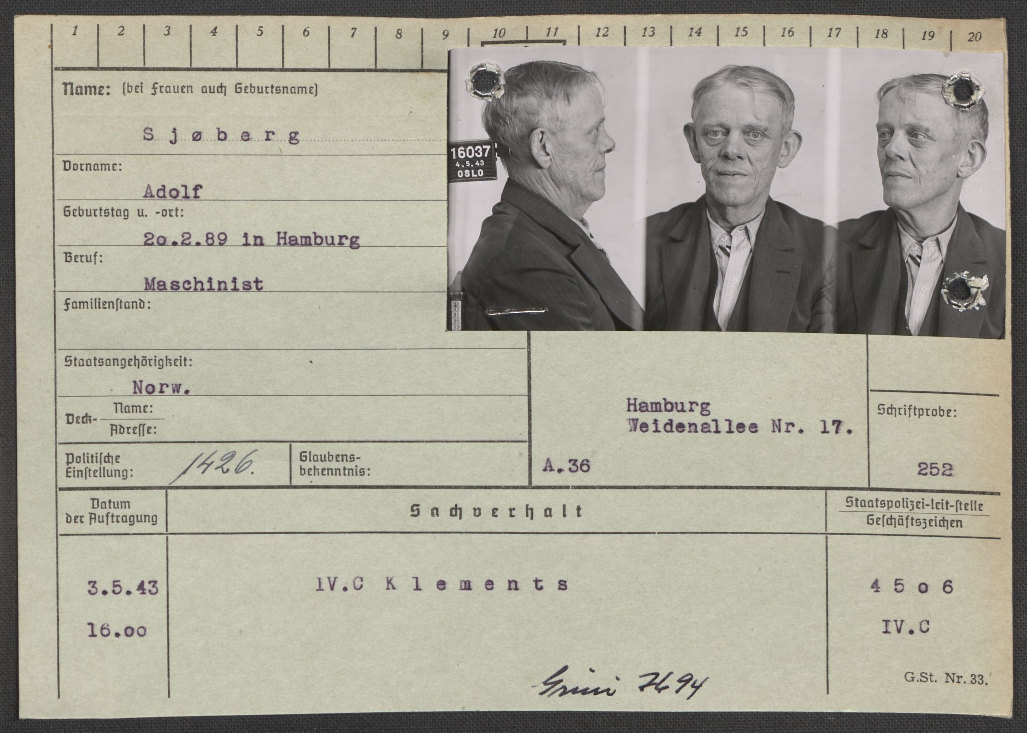 Befehlshaber der Sicherheitspolizei und des SD, RA/RAFA-5969/E/Ea/Eaa/L0009: Register over norske fanger i Møllergata 19: Ru-Sy, 1940-1945, s. 718