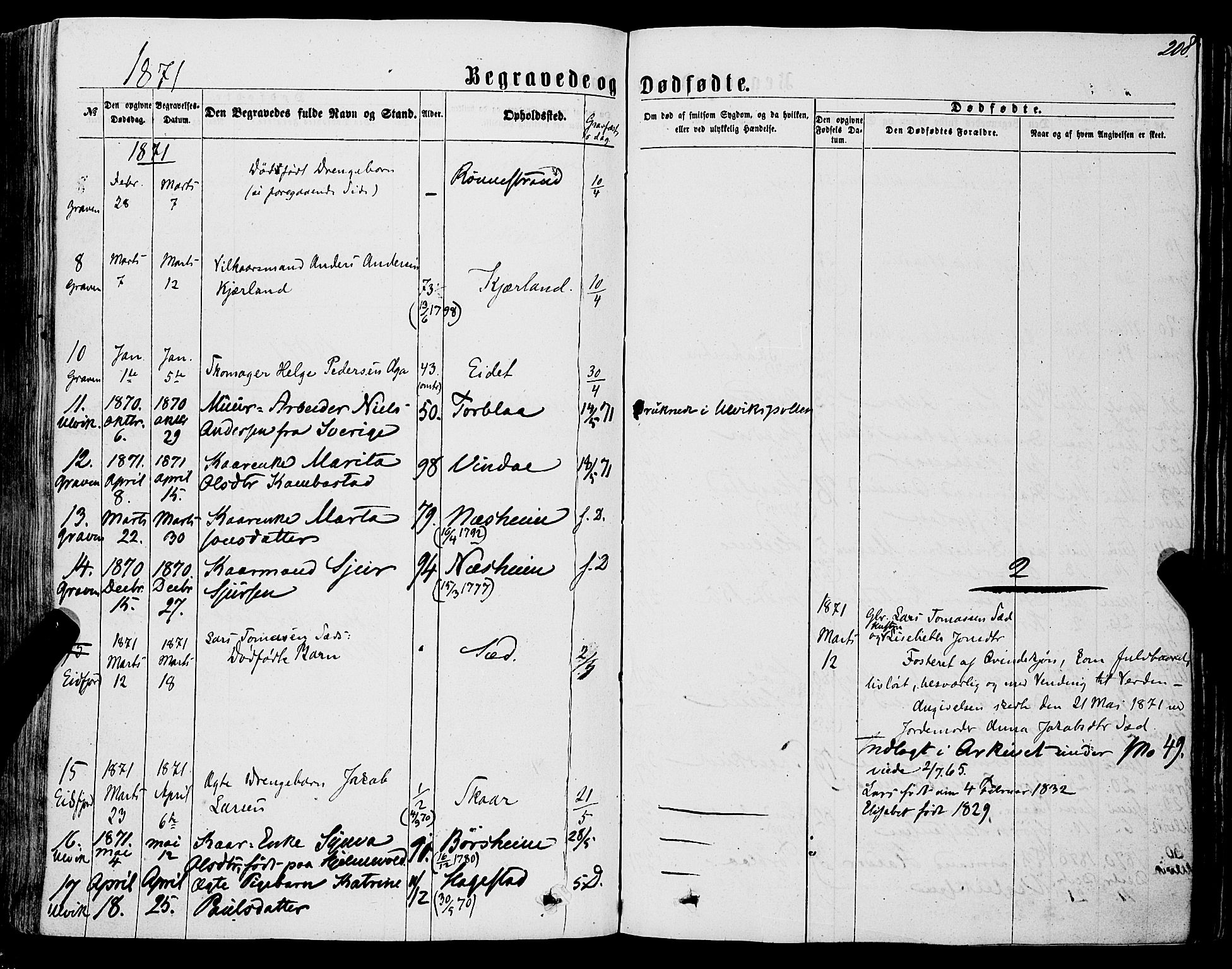 Ulvik sokneprestembete, AV/SAB-A-78801/H/Haa: Ministerialbok nr. A 15, 1864-1878, s. 208