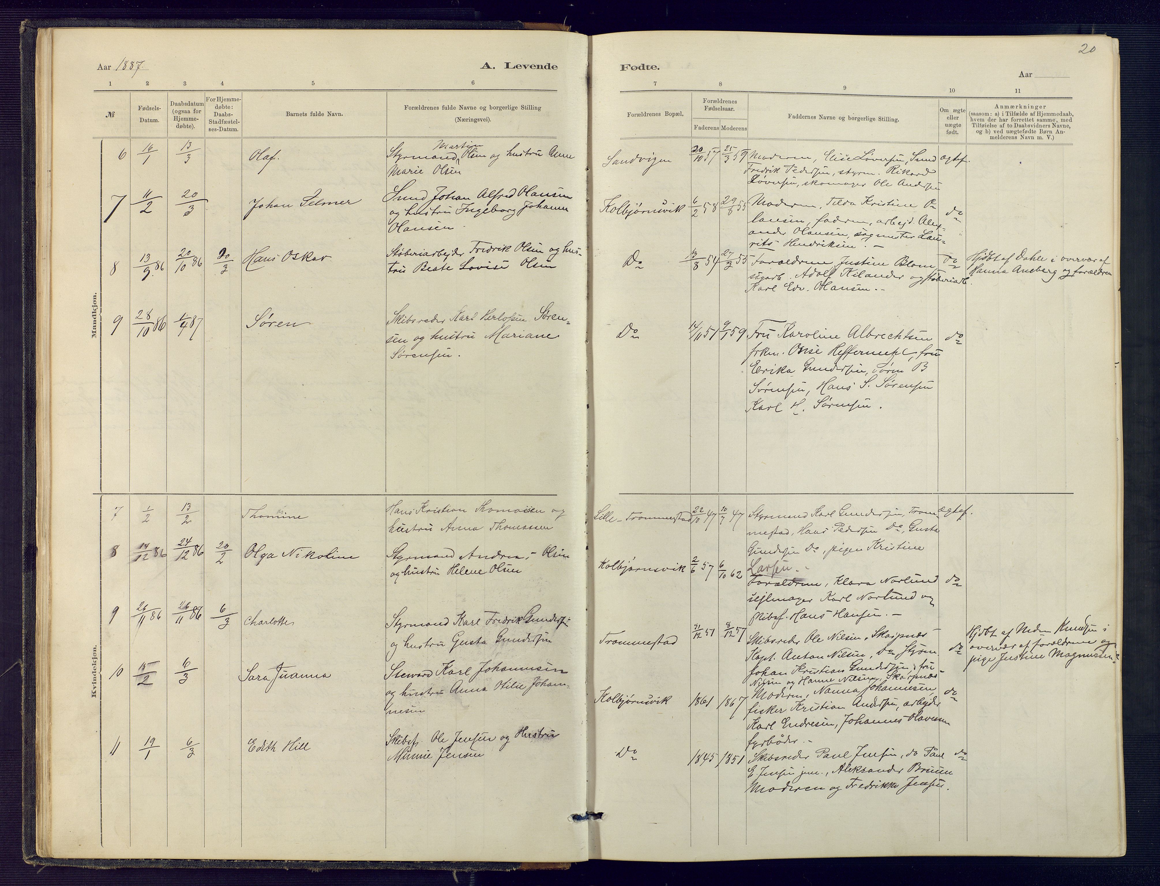 Hisøy sokneprestkontor, AV/SAK-1111-0020/F/Fb/L0003: Klokkerbok nr. B 3, 1885-1905, s. 20