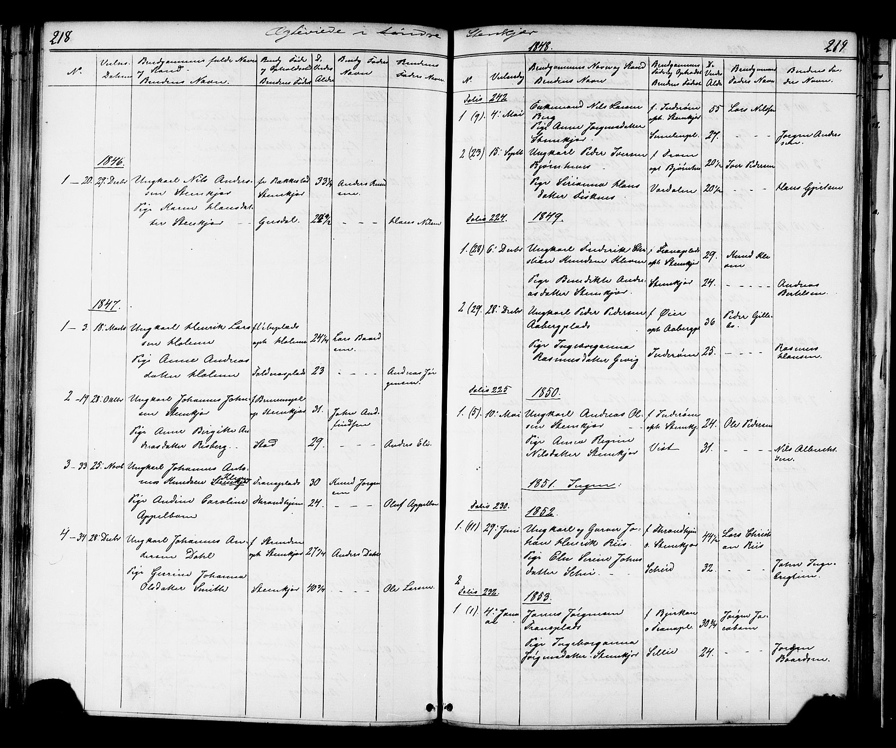 Ministerialprotokoller, klokkerbøker og fødselsregistre - Nord-Trøndelag, AV/SAT-A-1458/739/L0367: Ministerialbok nr. 739A01 /1, 1838-1868, s. 218-219