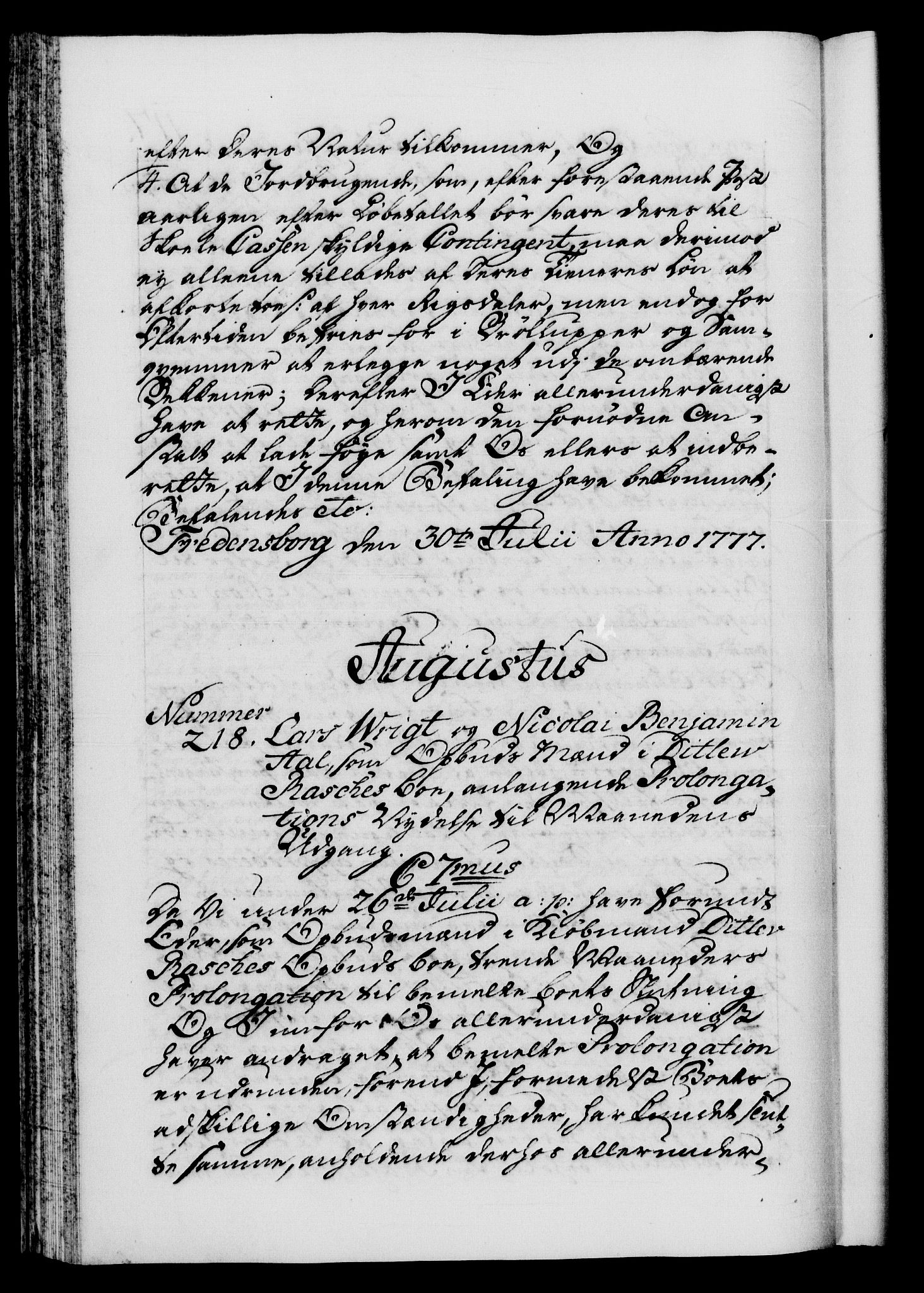 Danske Kanselli 1572-1799, AV/RA-EA-3023/F/Fc/Fca/Fcab/L0042: Norske tegnelser, 1777-1781, s. 117b
