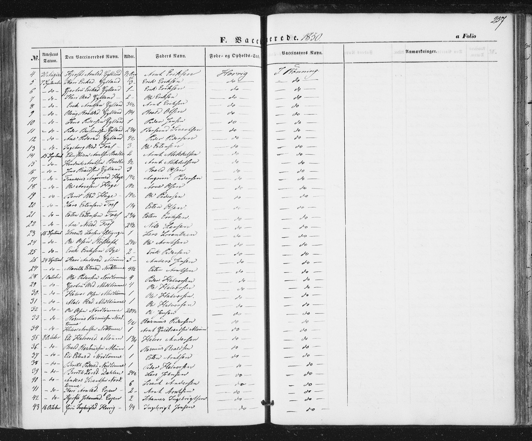 Ministerialprotokoller, klokkerbøker og fødselsregistre - Sør-Trøndelag, SAT/A-1456/692/L1103: Ministerialbok nr. 692A03, 1849-1870, s. 257