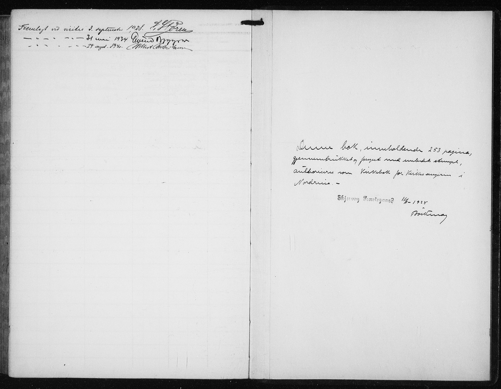 Skjervøy sokneprestkontor, AV/SATØ-S-1300/H/Ha/Hab/L0023klokker: Klokkerbok nr. 23, 1927-1943