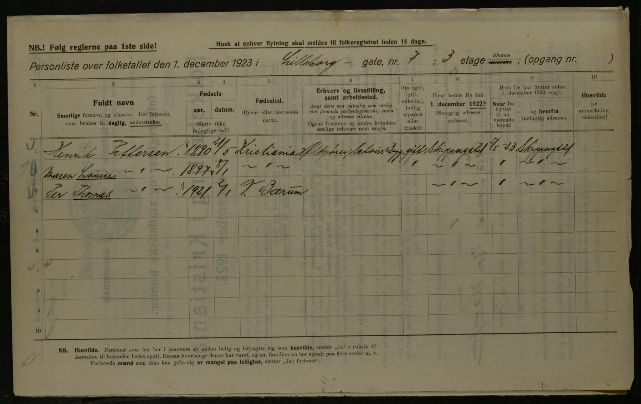 OBA, Kommunal folketelling 1.12.1923 for Kristiania, 1923, s. 63902