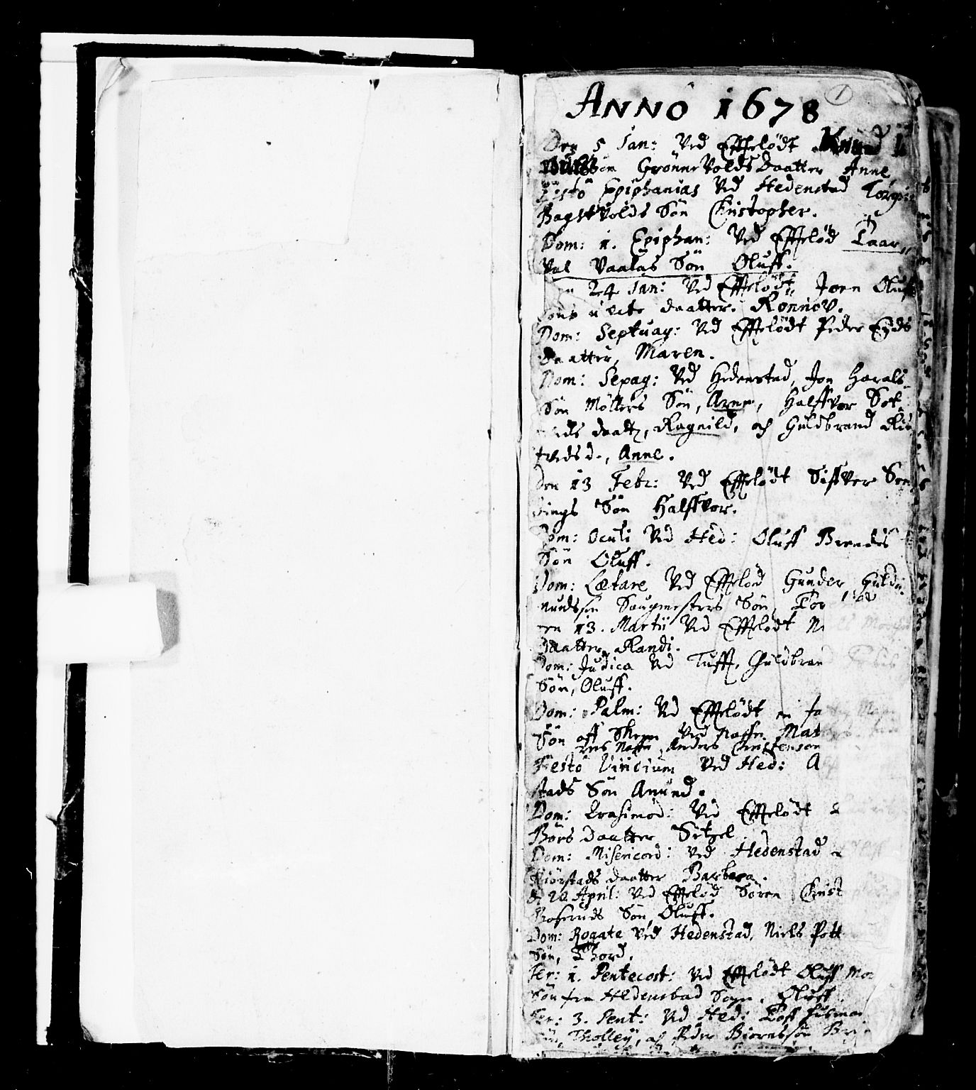 Sandsvær kirkebøker, SAKO/A-244/F/Fa/L0001: Ministerialbok nr. I 1, 1665-1725, s. 1