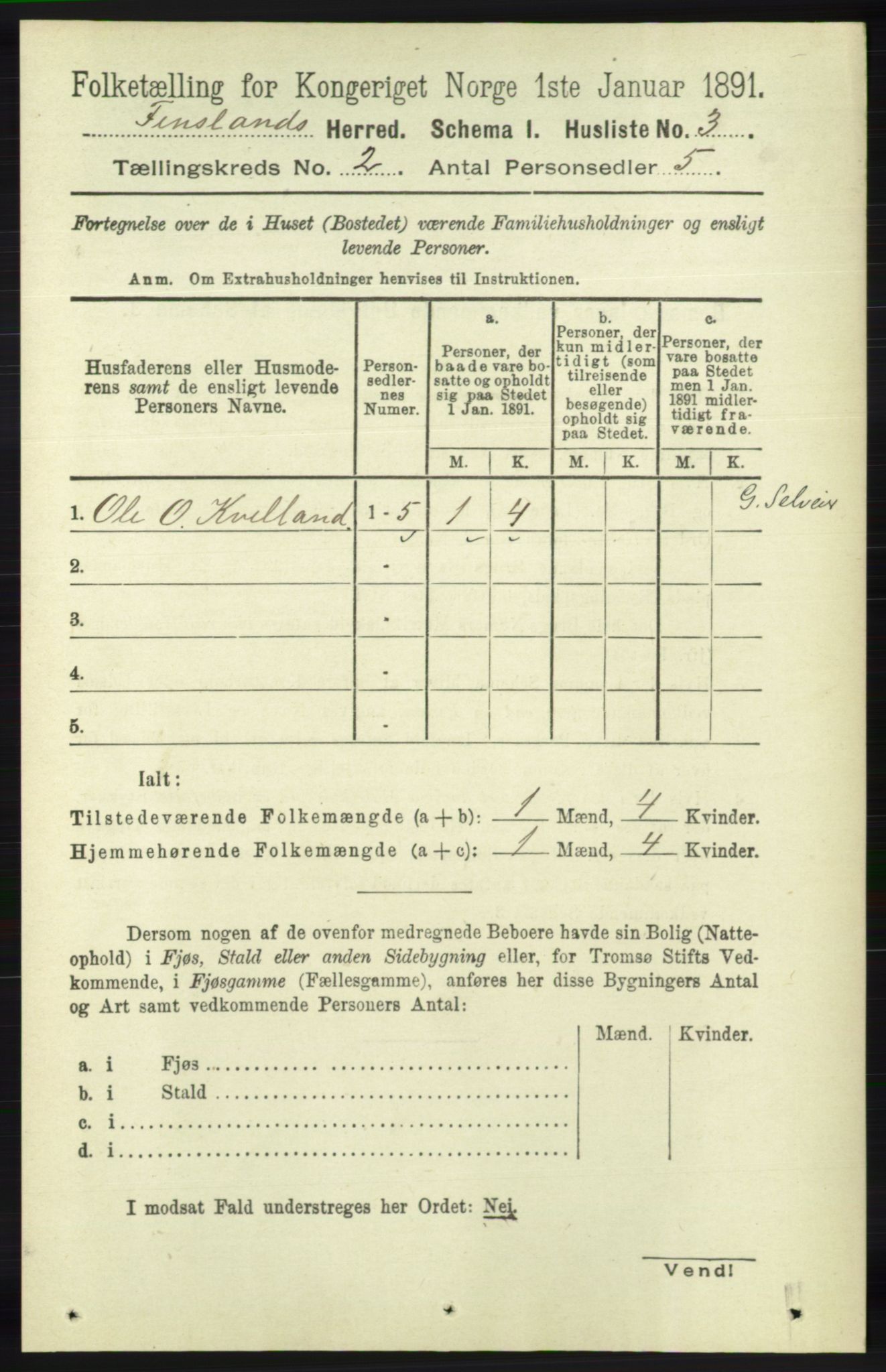 RA, Folketelling 1891 for 1023 Finsland herred, 1891, s. 375