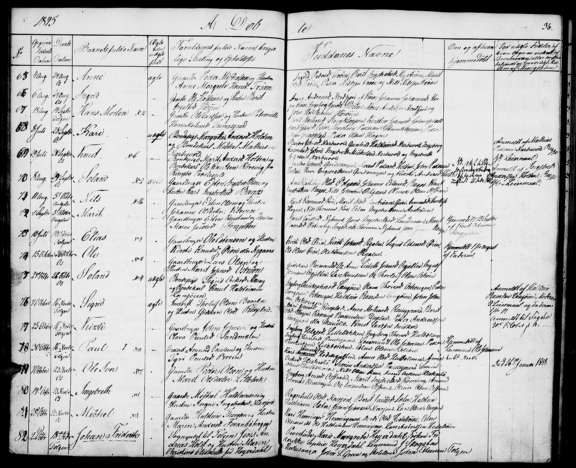 Tolga prestekontor, AV/SAH-PREST-062/K/L0005: Ministerialbok nr. 5, 1836-1852, s. 36