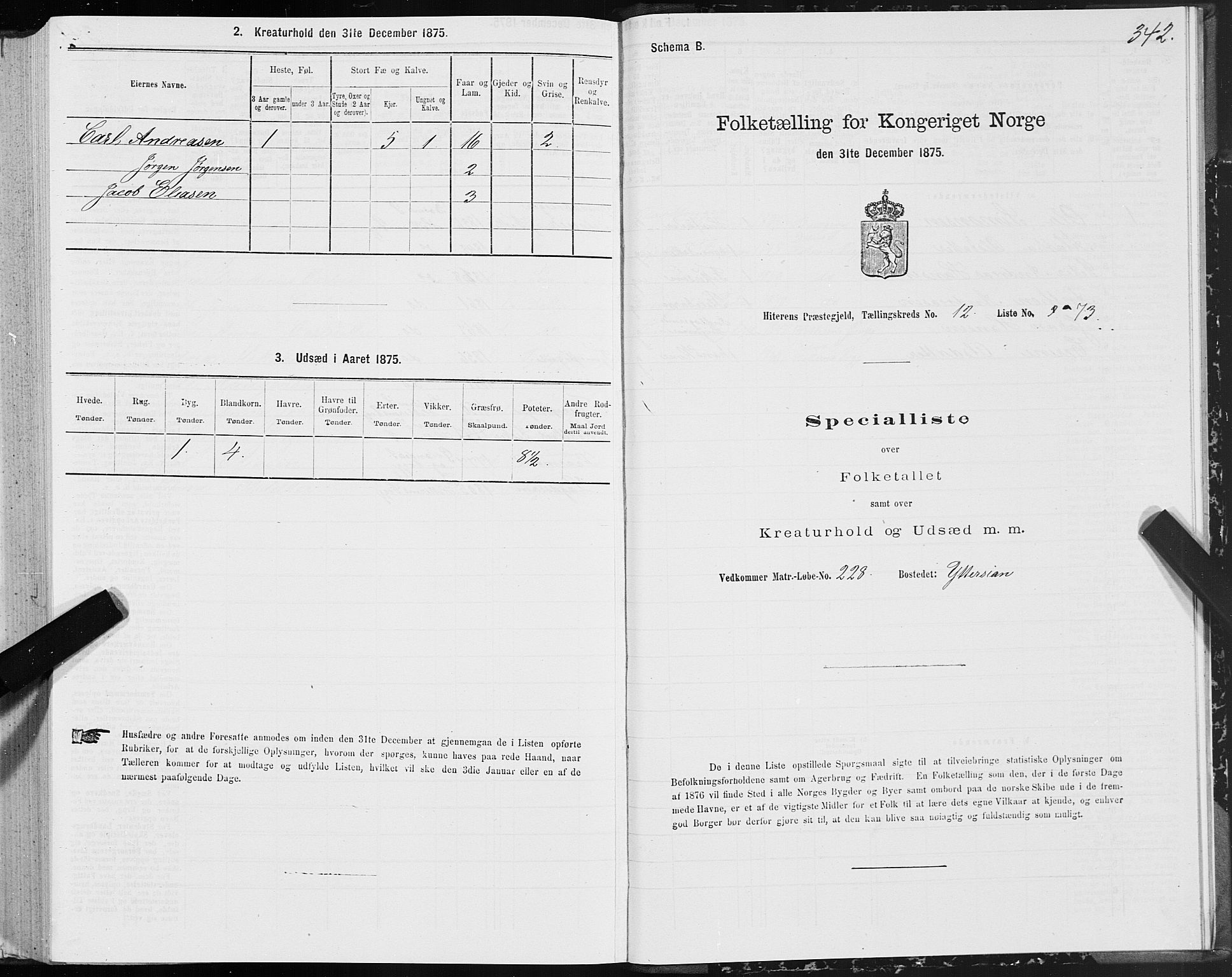 SAT, Folketelling 1875 for 1617P Hitra prestegjeld, 1875, s. 6342