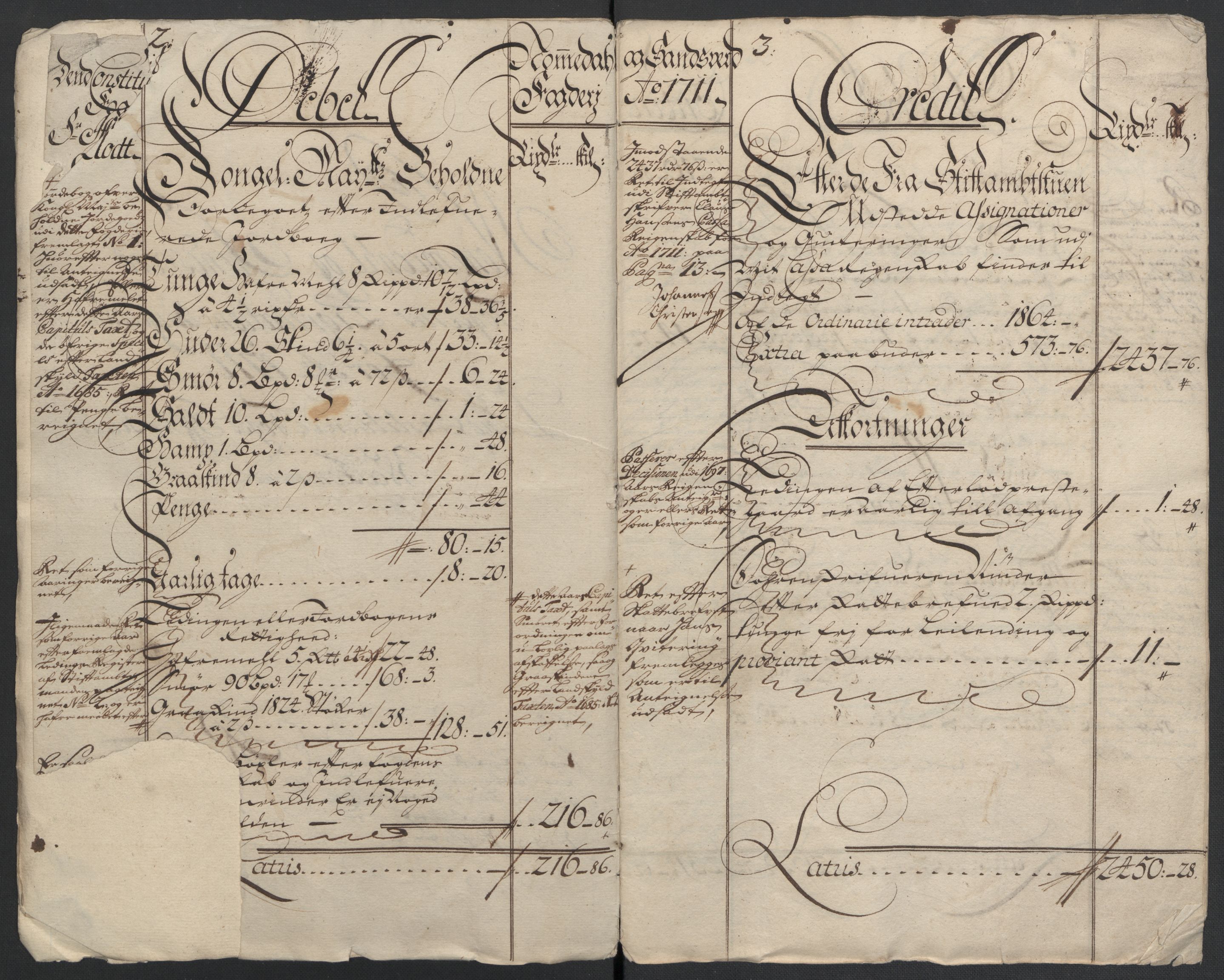 Rentekammeret inntil 1814, Reviderte regnskaper, Fogderegnskap, AV/RA-EA-4092/R24/L1586: Fogderegnskap Numedal og Sandsvær, 1711, s. 11