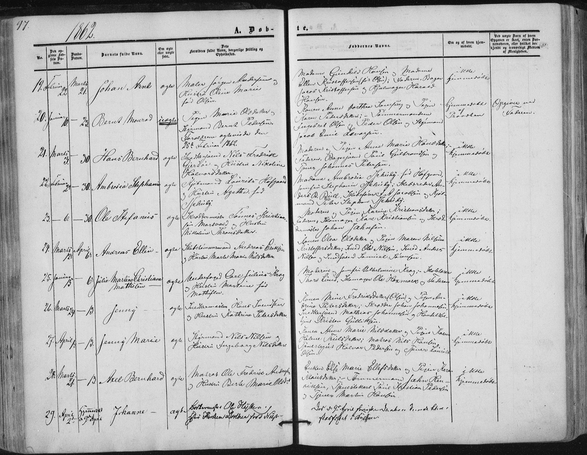 Tønsberg kirkebøker, AV/SAKO-A-330/F/Fa/L0008: Ministerialbok nr. I 8, 1855-1864, s. 97