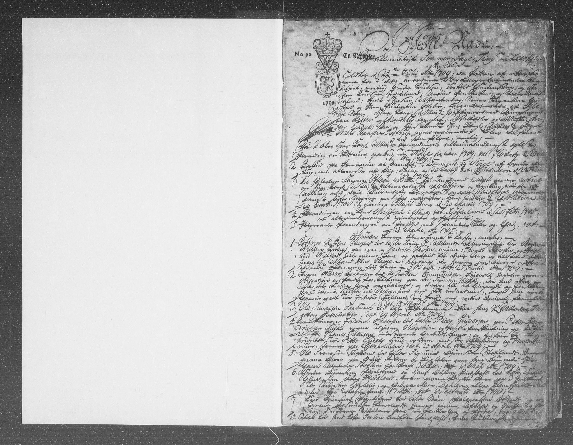 Mandal sorenskriveri, AV/SAK-1221-0005/001/F/Fa/L0016: Tingbok nr 15, 1709-1714, s. 0b-1a