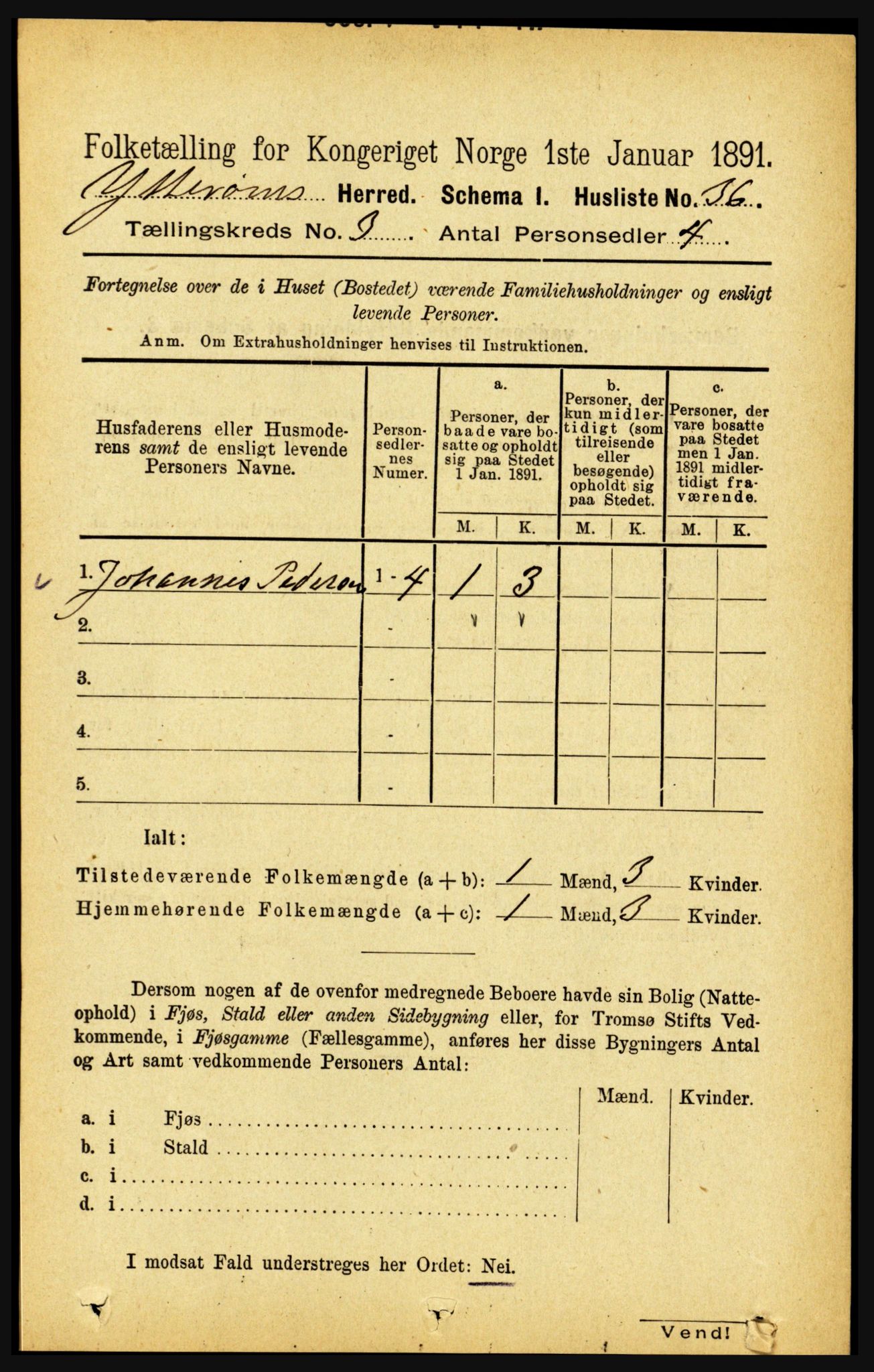 RA, Folketelling 1891 for 1722 Ytterøy herred, 1891, s. 1207