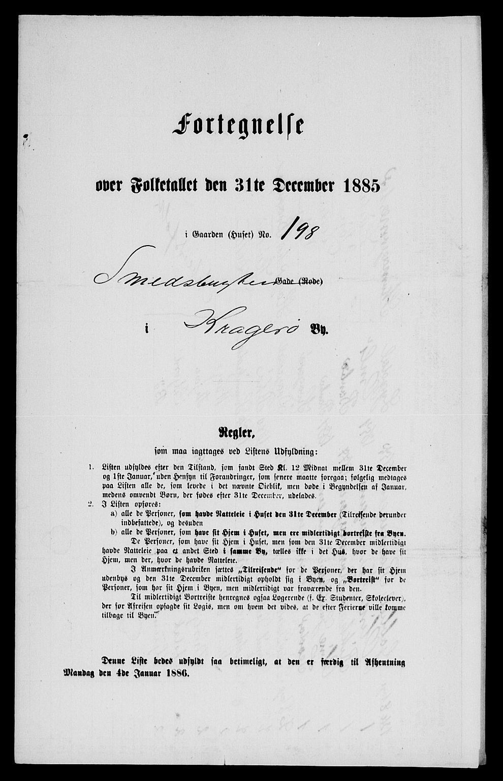 SAKO, Folketelling 1885 for 0801 Kragerø kjøpstad, 1885, s. 256