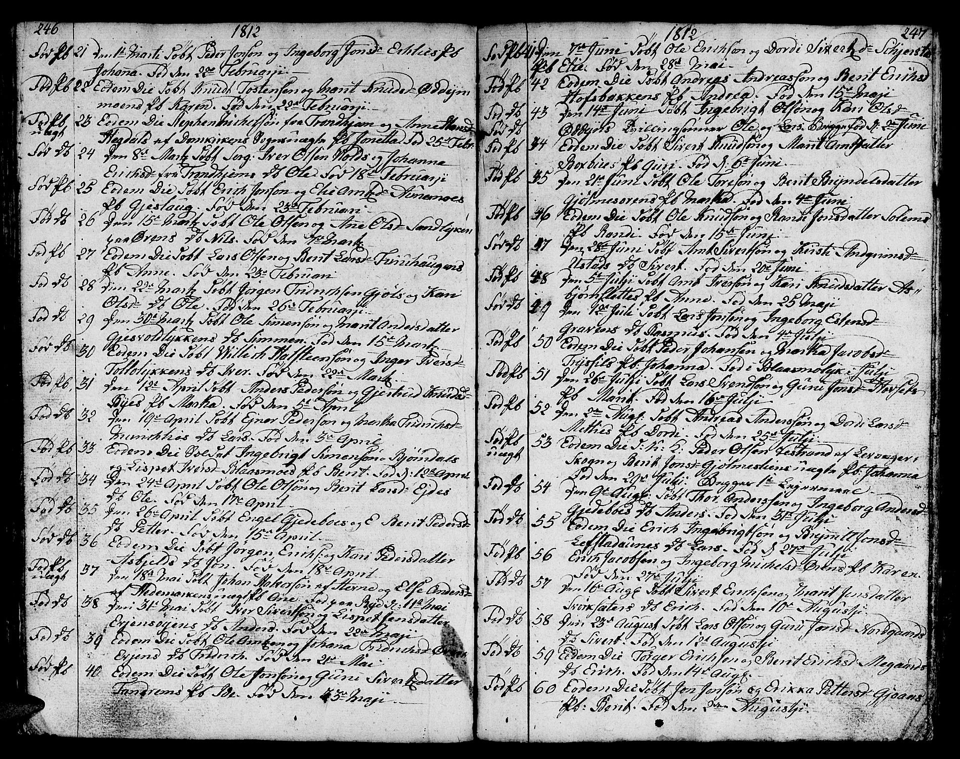 Ministerialprotokoller, klokkerbøker og fødselsregistre - Sør-Trøndelag, AV/SAT-A-1456/668/L0815: Klokkerbok nr. 668C04, 1791-1815, s. 246-247
