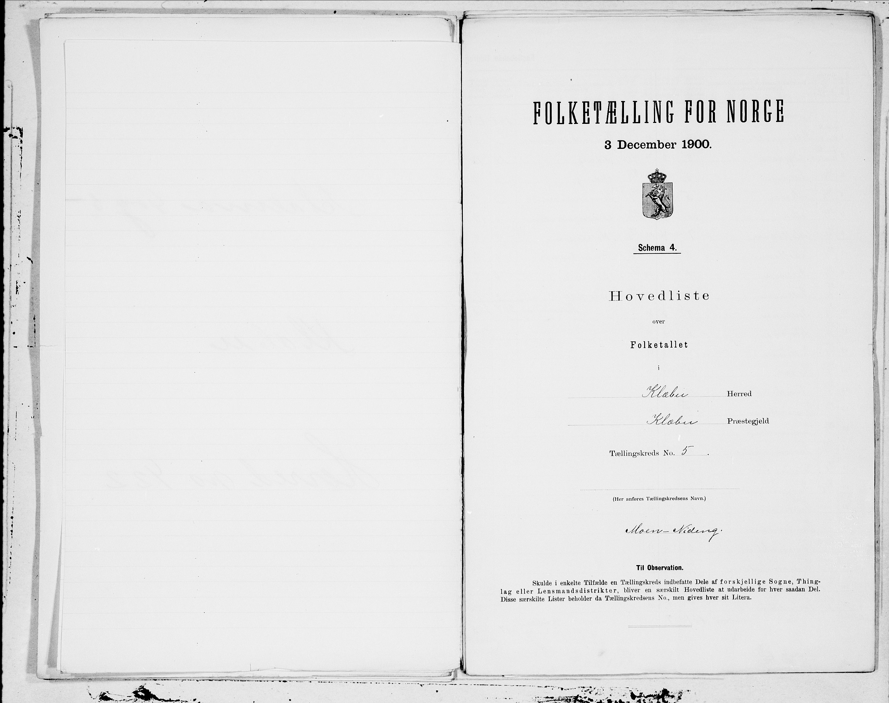 SAT, Folketelling 1900 for 1662 Klæbu herred, 1900, s. 2