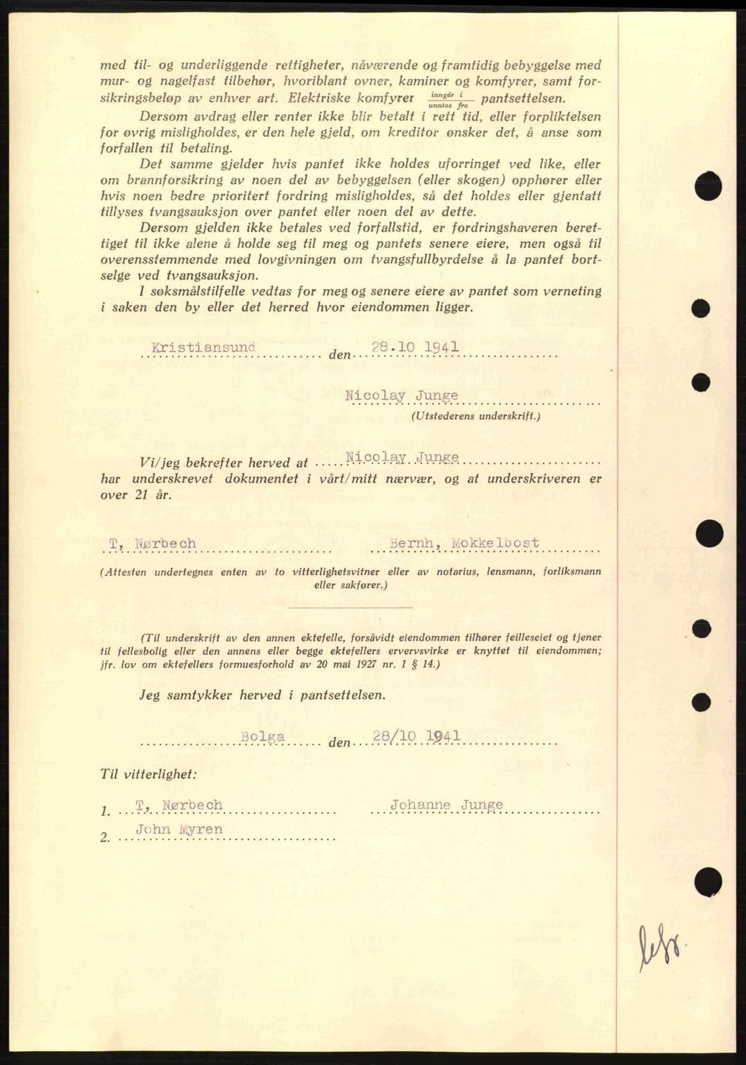 Nordmøre sorenskriveri, AV/SAT-A-4132/1/2/2Ca: Pantebok nr. B88, 1941-1942, Dagboknr: 2148/1941