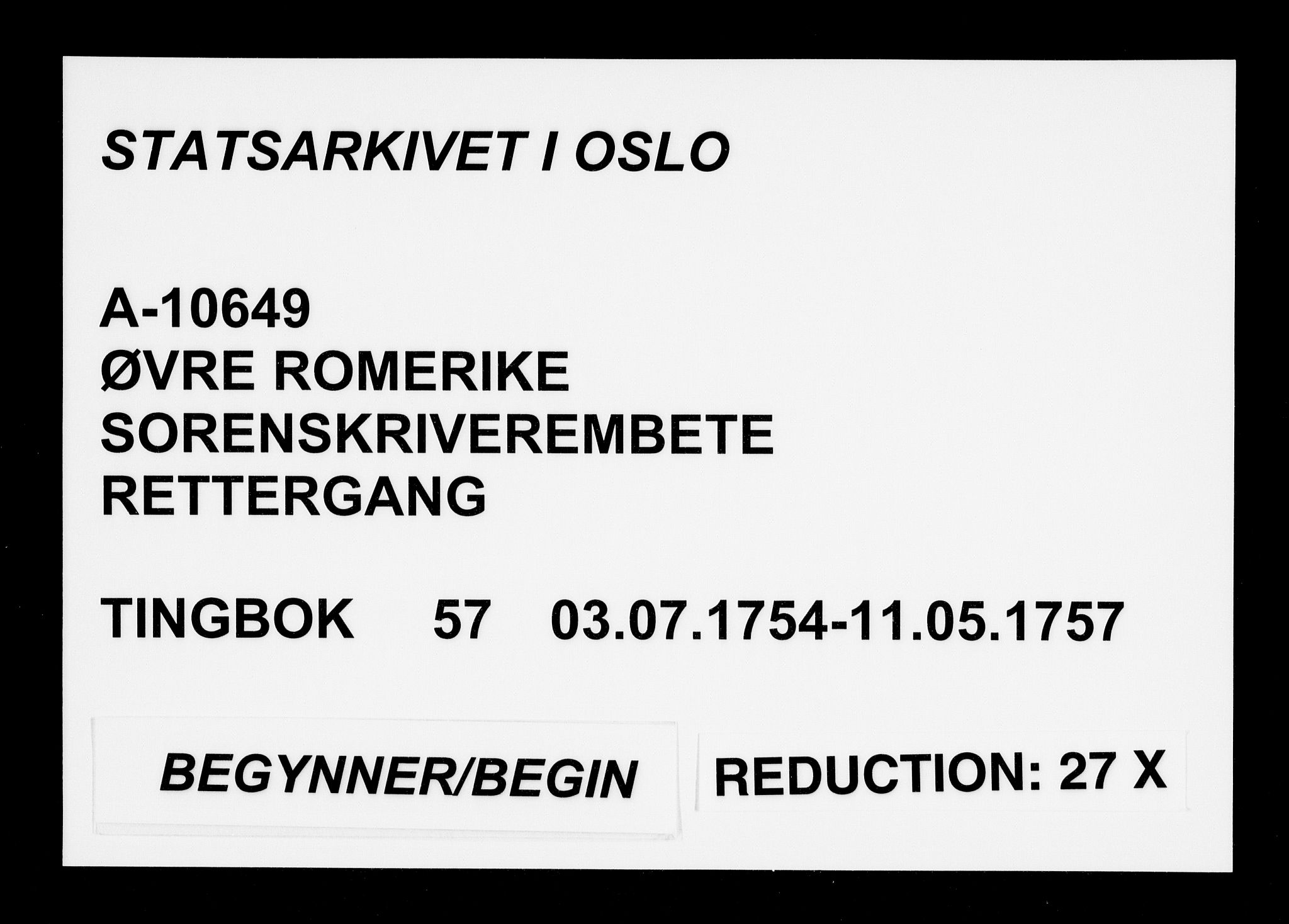 Øvre Romerike sorenskriveri, SAO/A-10649/F/Fb/L0057: Tingbok 57, 1754-1757