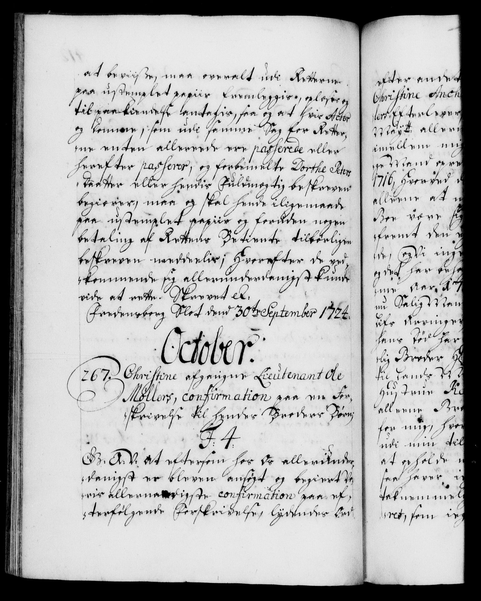 Danske Kanselli 1572-1799, RA/EA-3023/F/Fc/Fca/Fcaa/L0024: Norske registre, 1723-1725, s. 412b