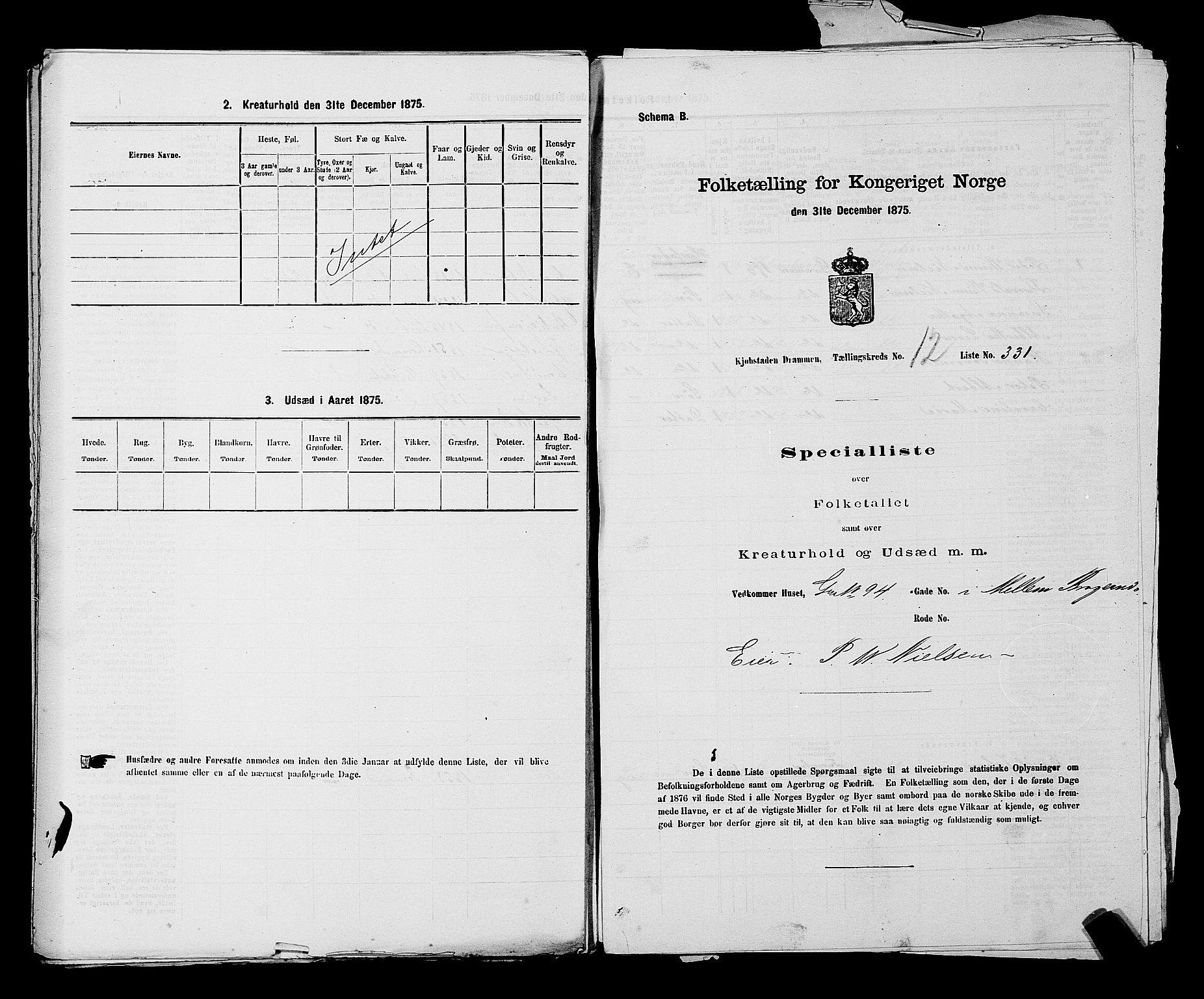 SAKO, Folketelling 1875 for 0602 Drammen kjøpstad, 1875, s. 1327