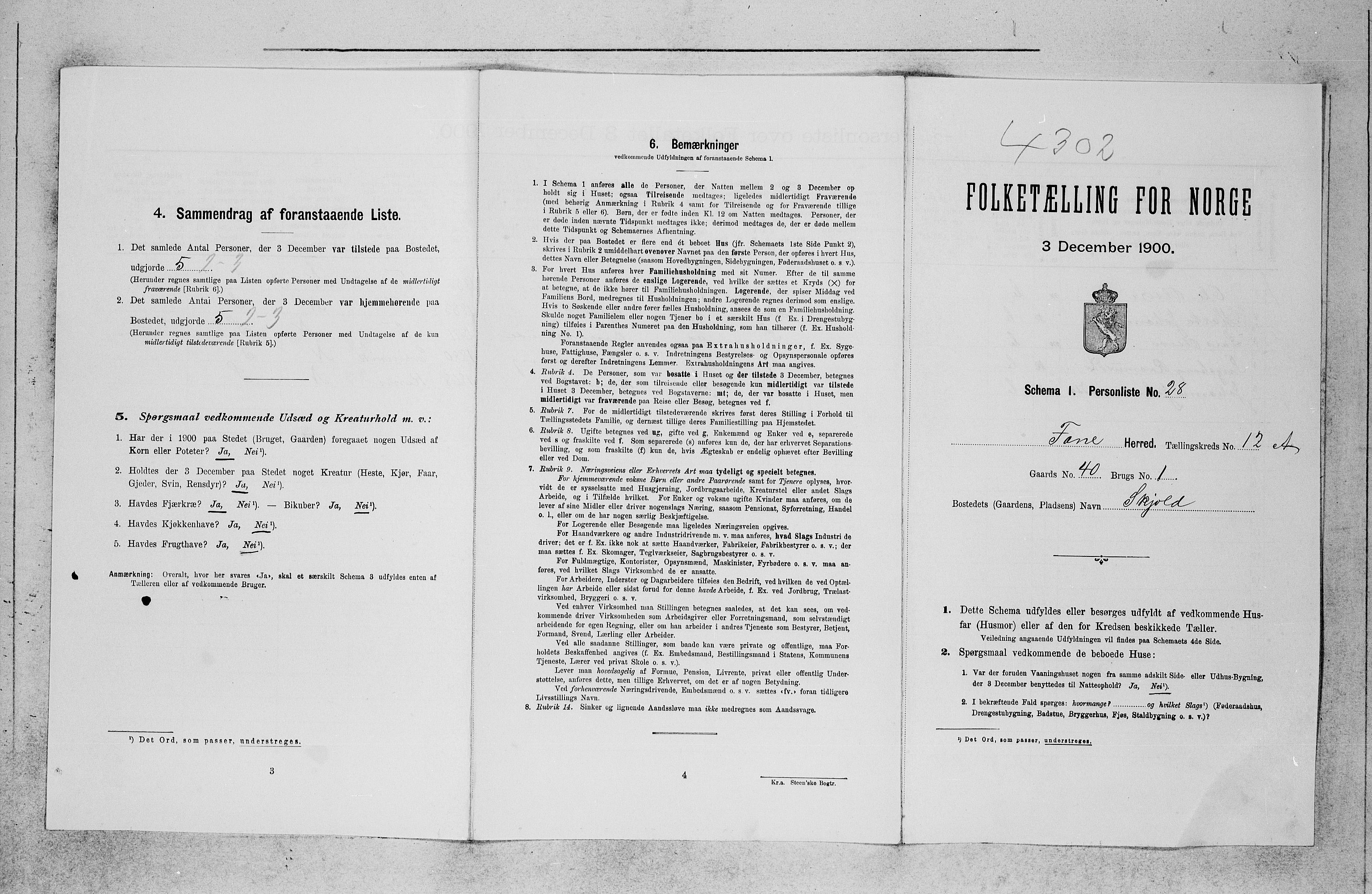SAB, Folketelling 1900 for 1249 Fana herred, 1900, s. 1421