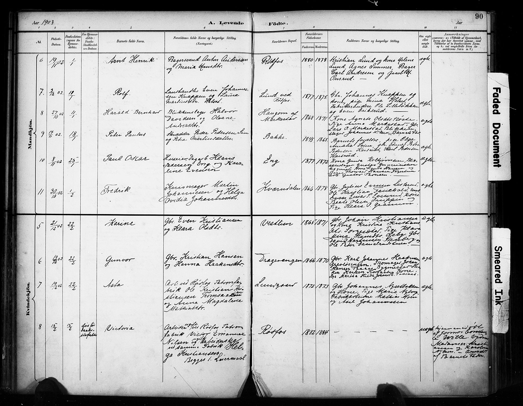 Vestre Toten prestekontor, AV/SAH-PREST-108/H/Ha/Haa/L0011: Ministerialbok nr. 11, 1895-1906, s. 90