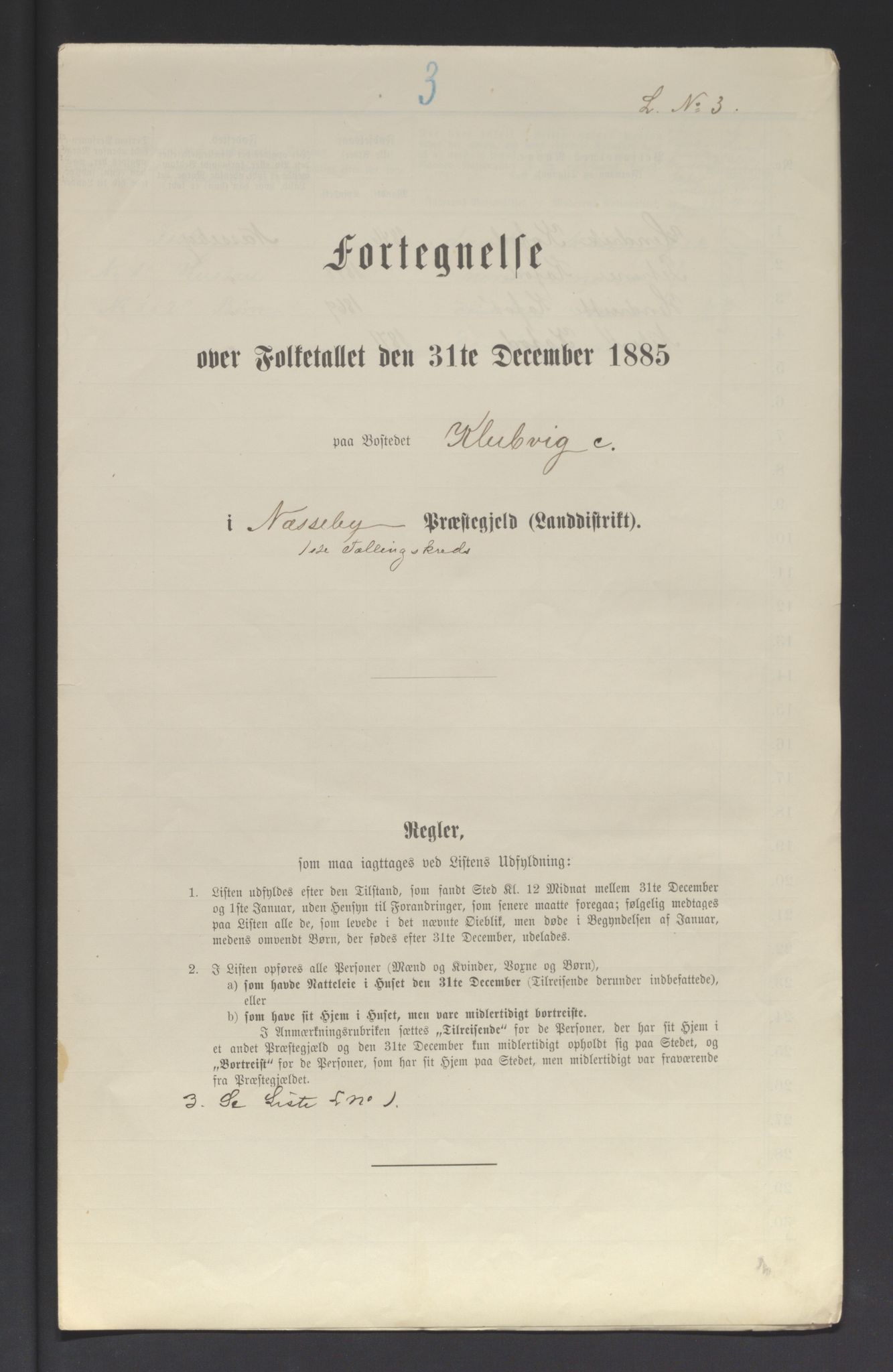 SATØ, Folketelling 1885 for 2027 Nesseby herred, 1885, s. 3a